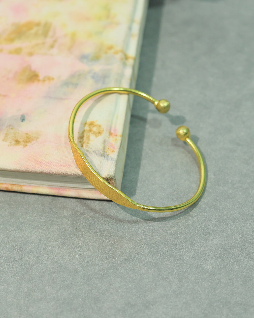 Minimalist Textured Brass Bracelet