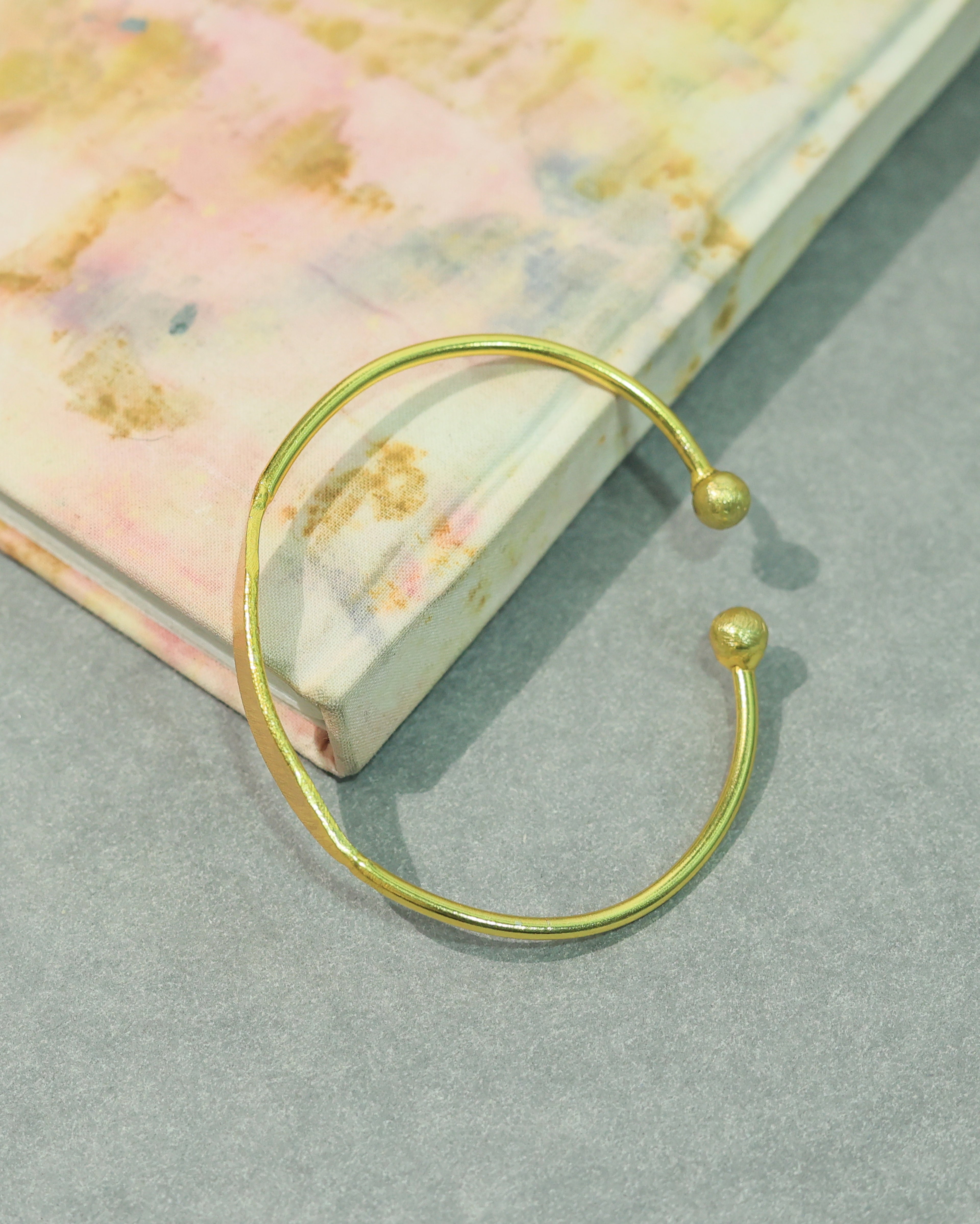 Minimalist Textured Brass Bracelet