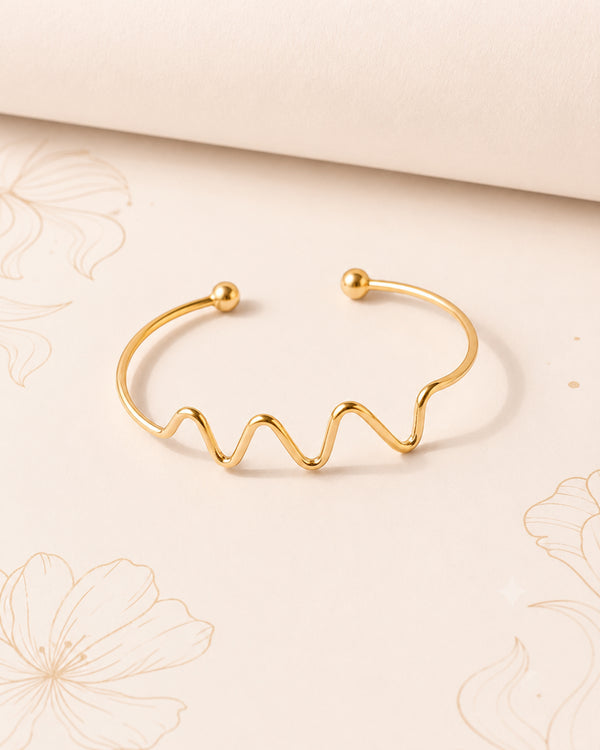 Wave Design Brass Bracelet