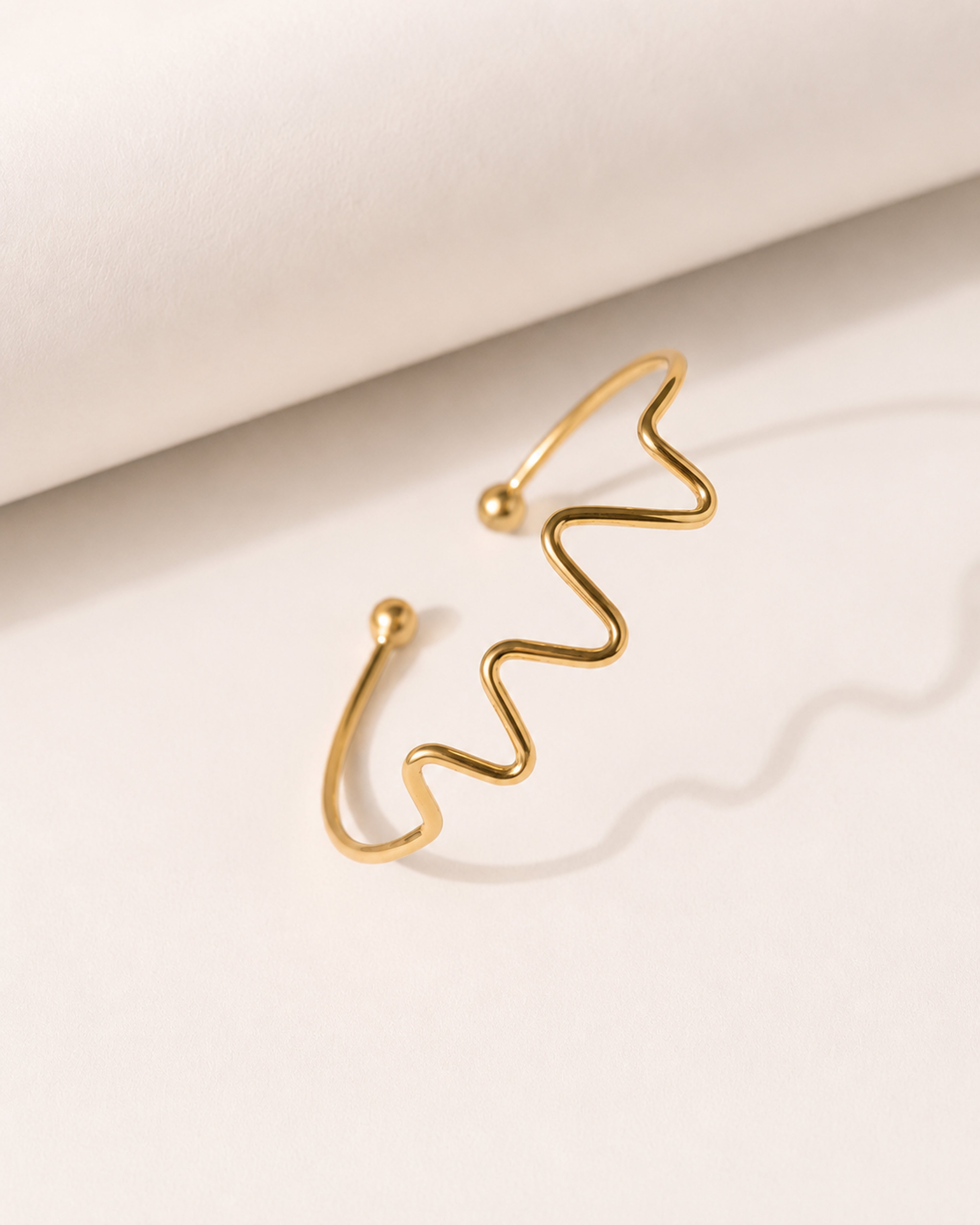Wave Design Brass Bracelet