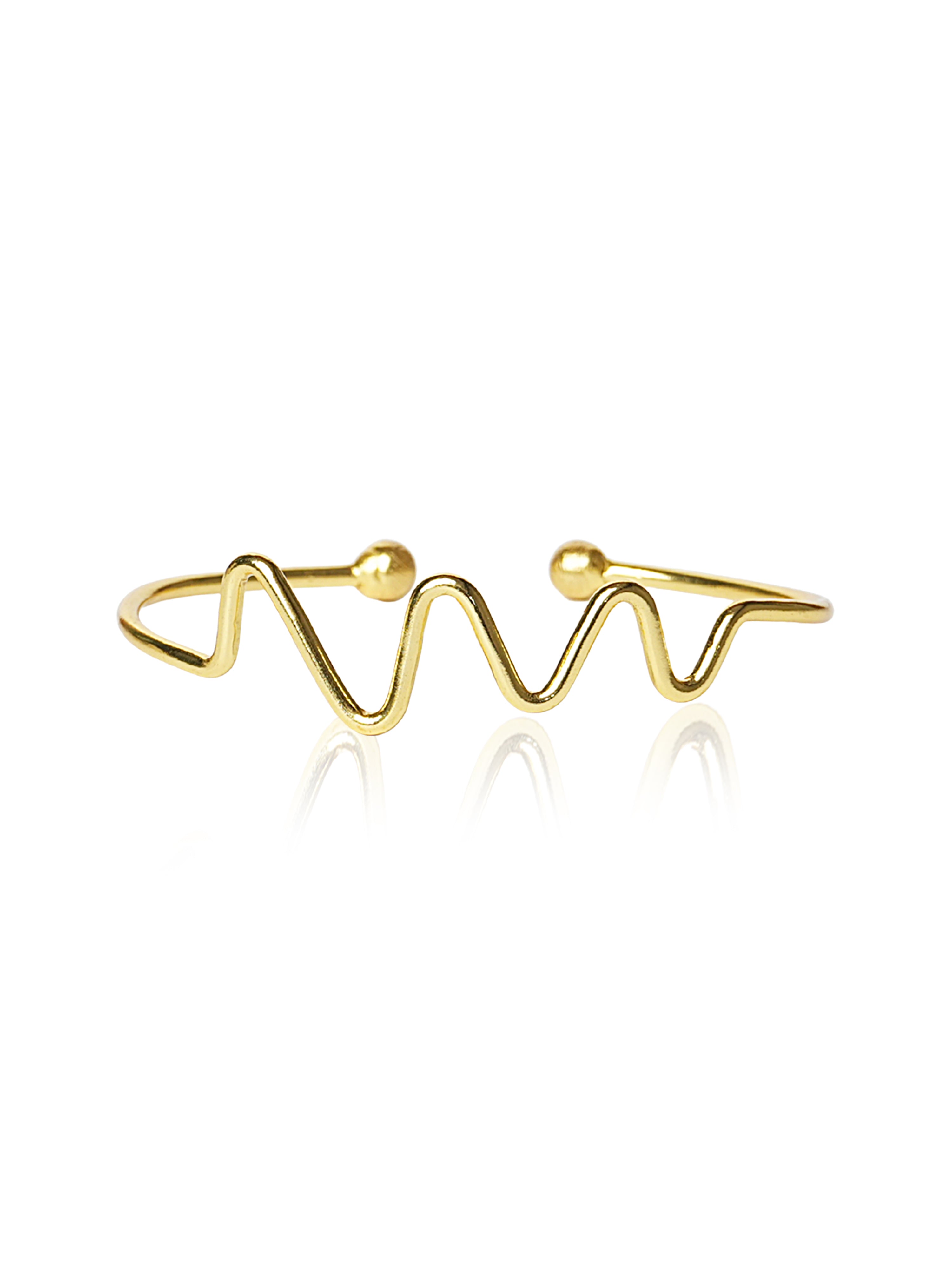 Wave Design Brass Bracelet