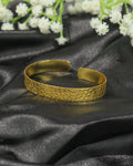 Textured Wide Brass Bracelet