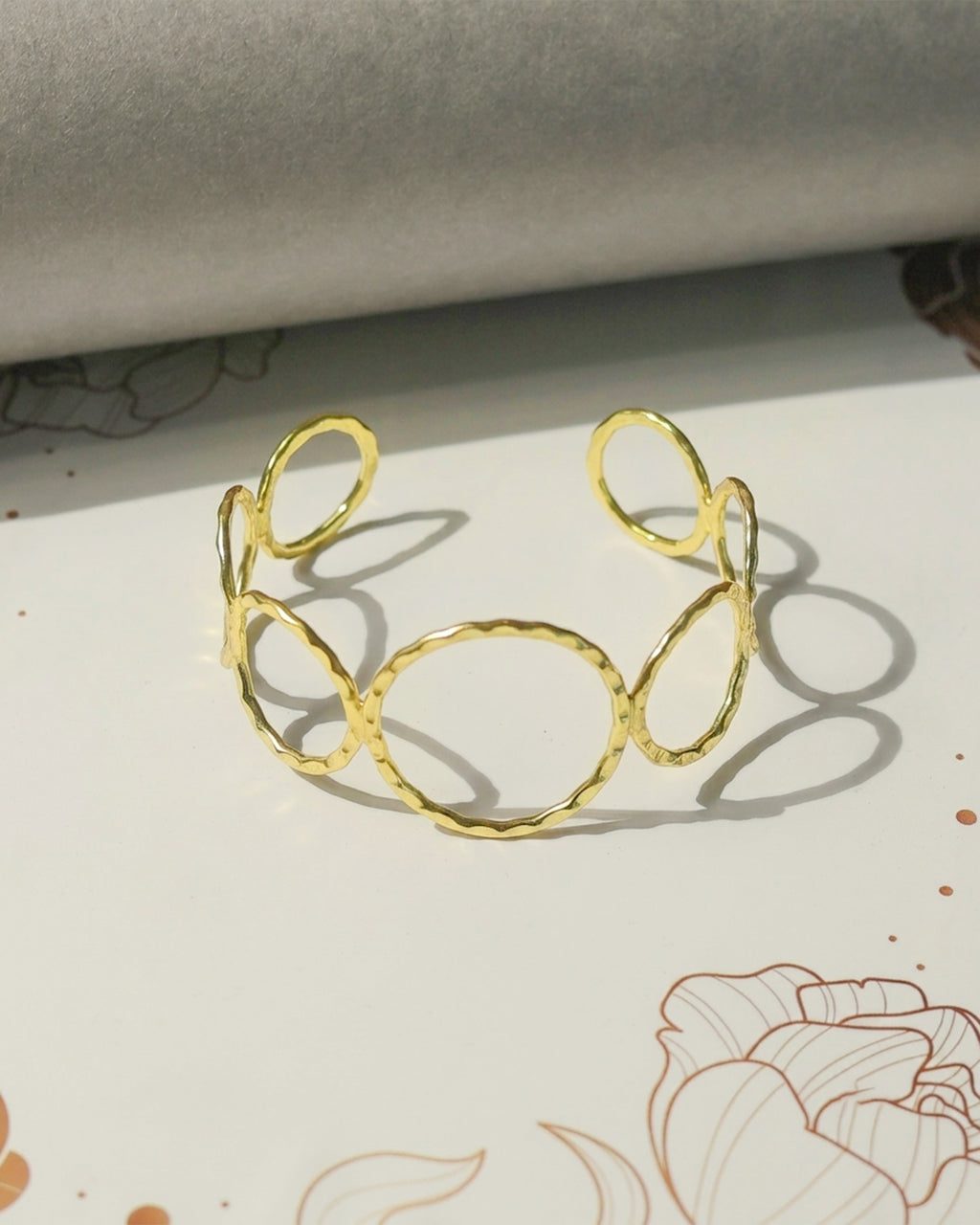 Interlocking Circle Brass Bracelet