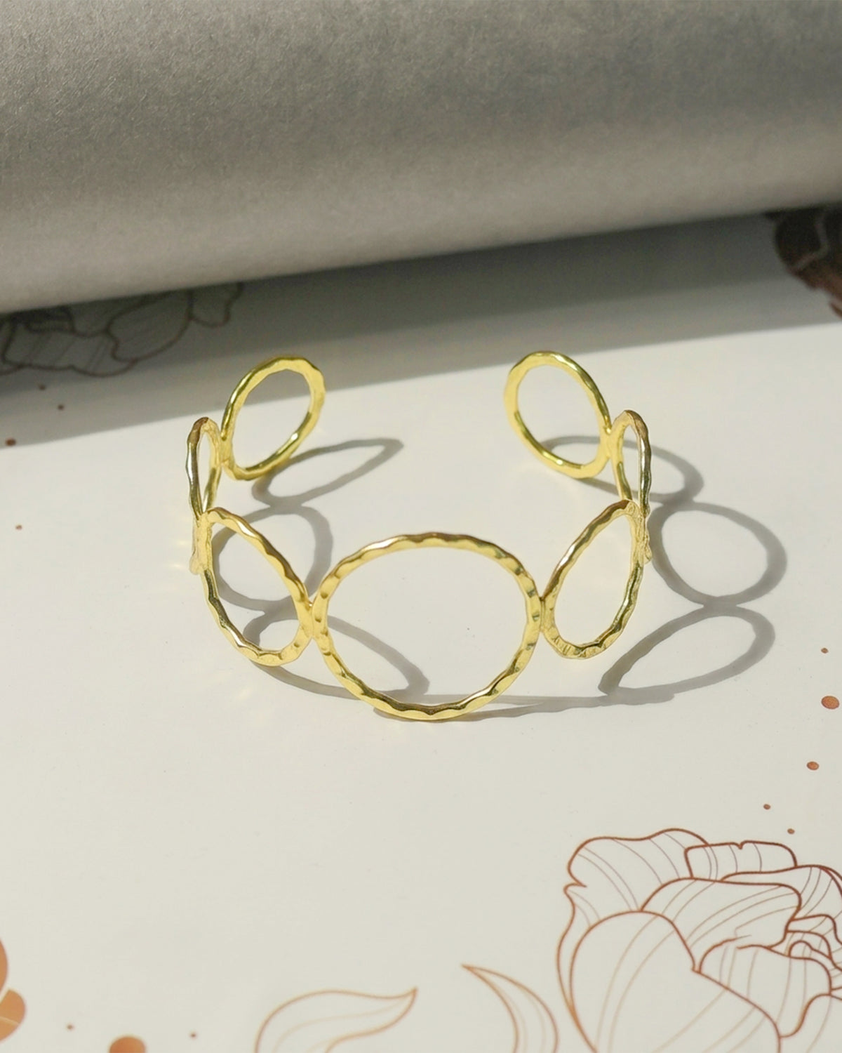 Interlocking Circle Brass Bracelet