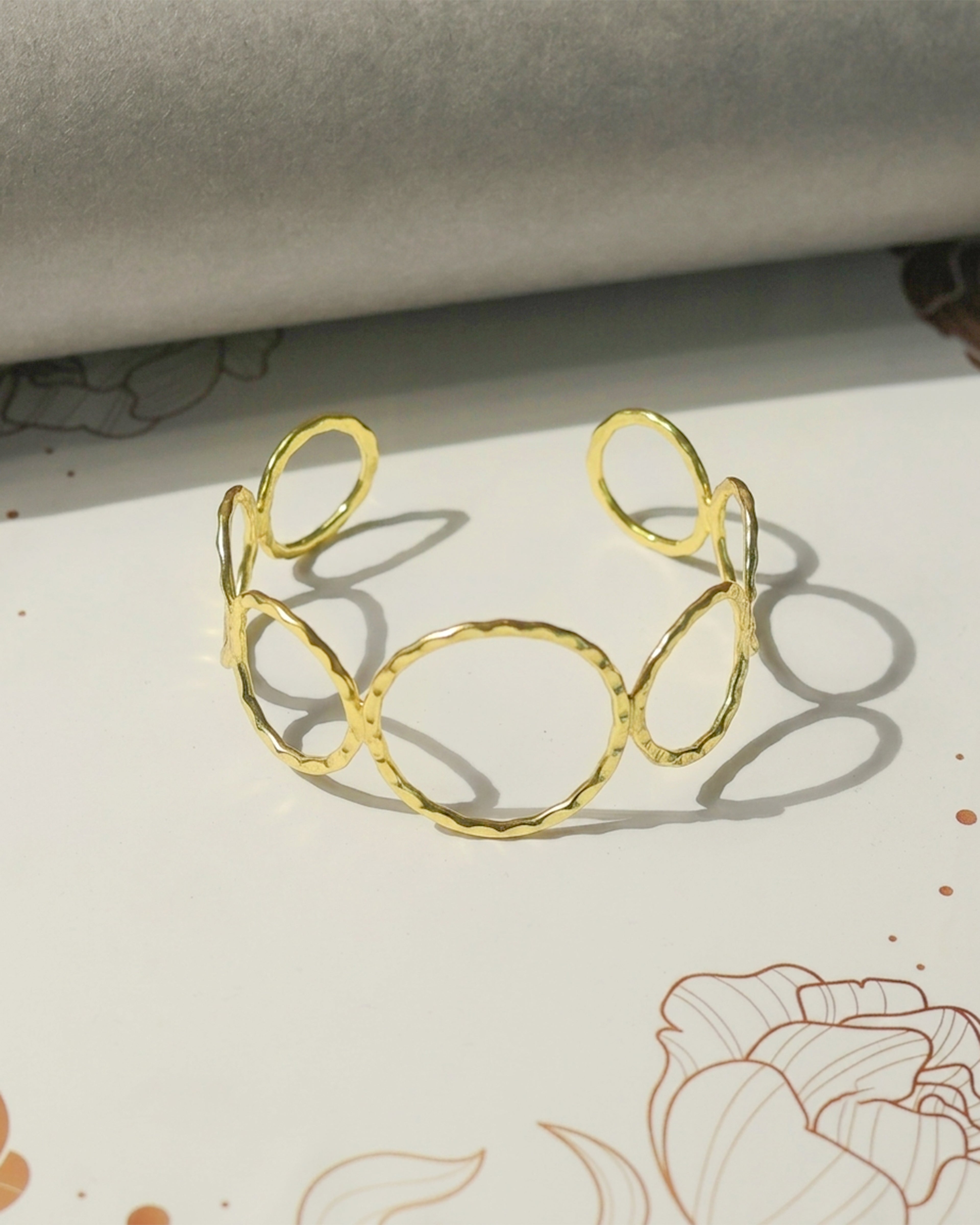 Interlocking Circle Brass Bracelet