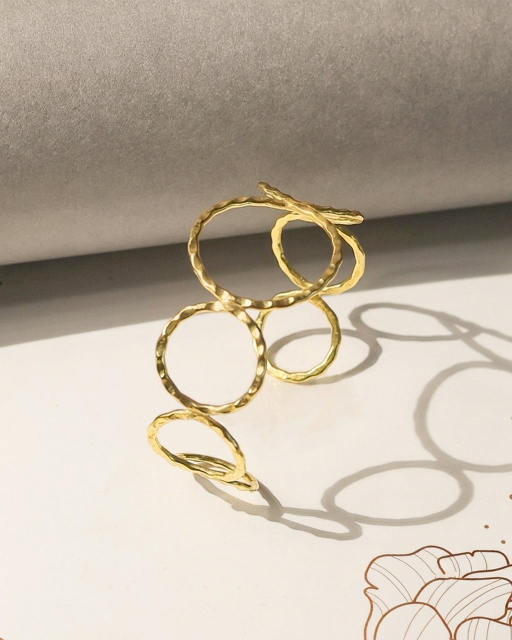 Interlocking Circle Brass Bracelet