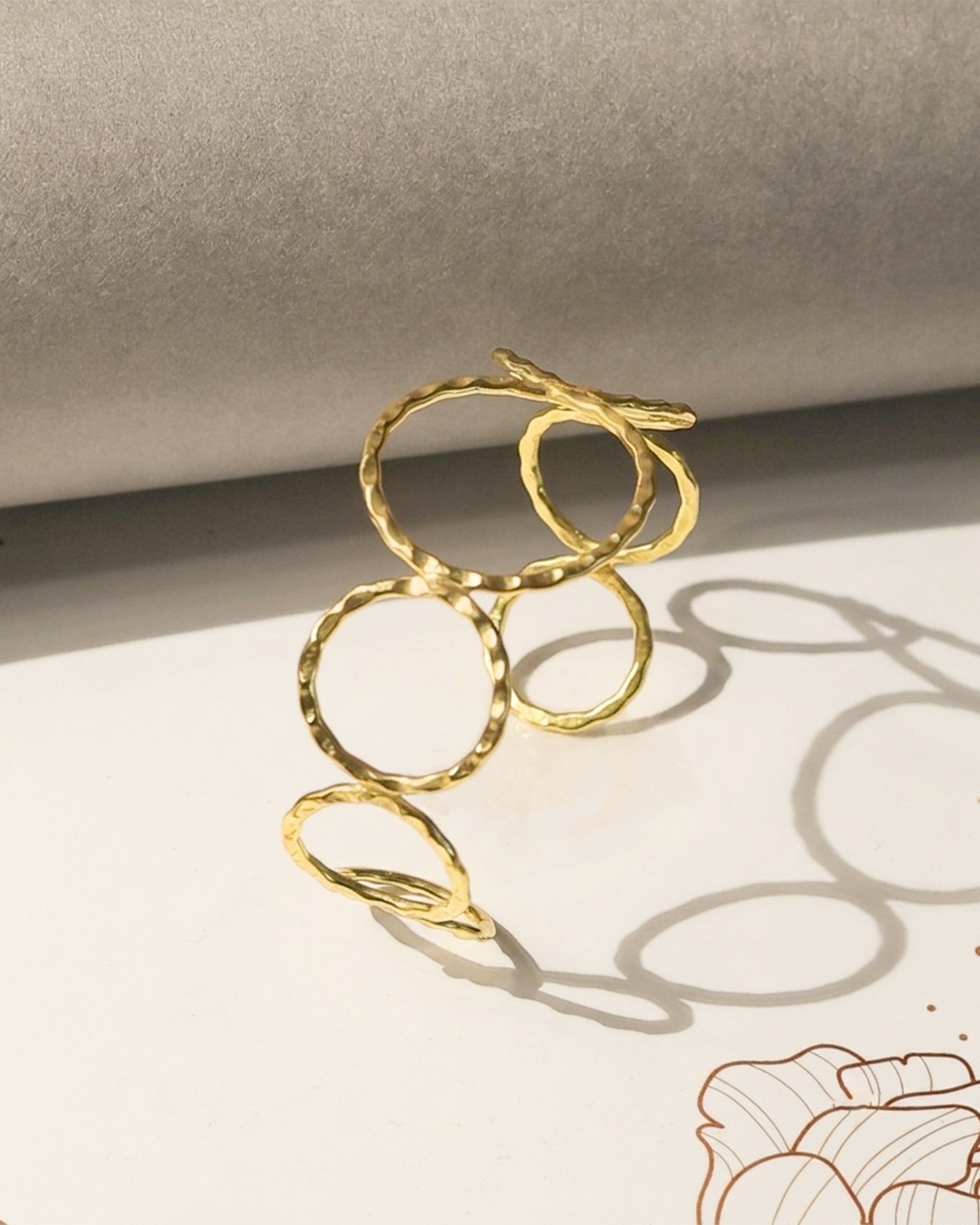 Interlocking Circle Brass Bracelet