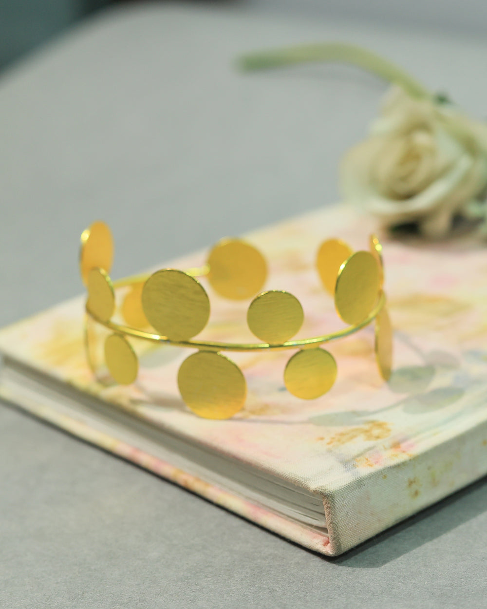 Layered Disc Brass Bracelet