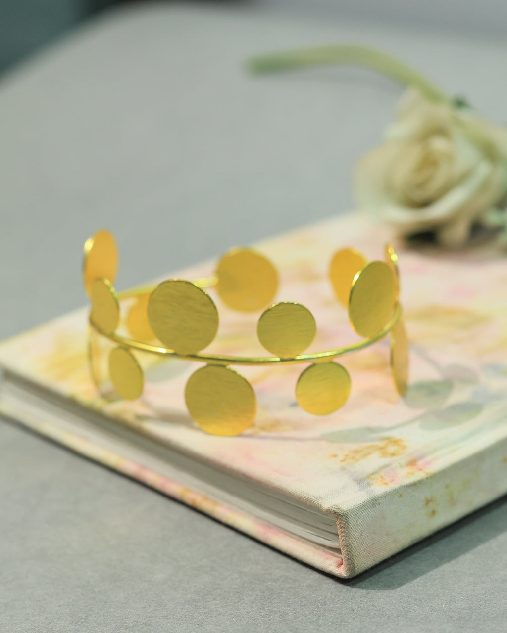 Layered Disc Brass Bracelet