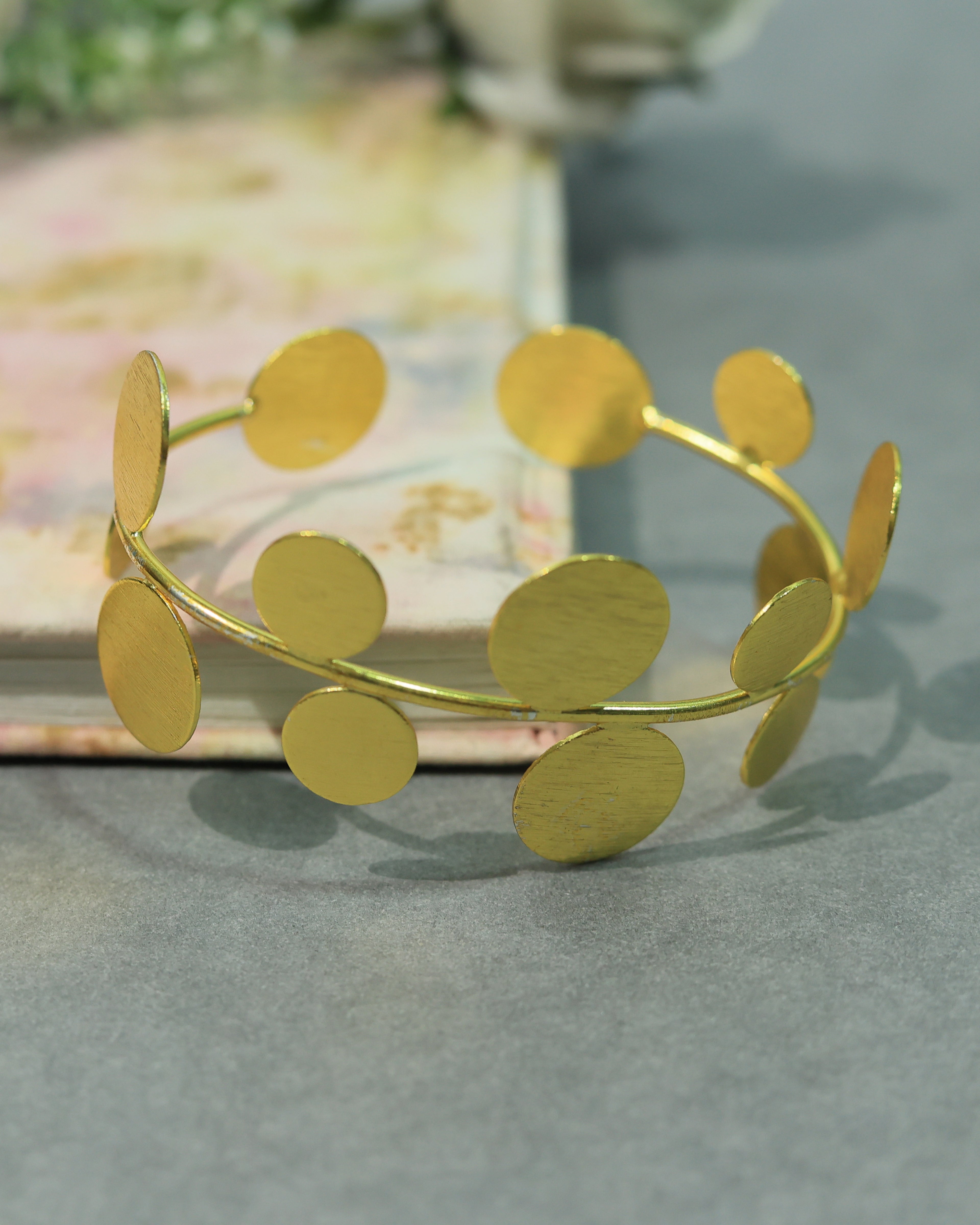 Layered Disc Brass Bracelet