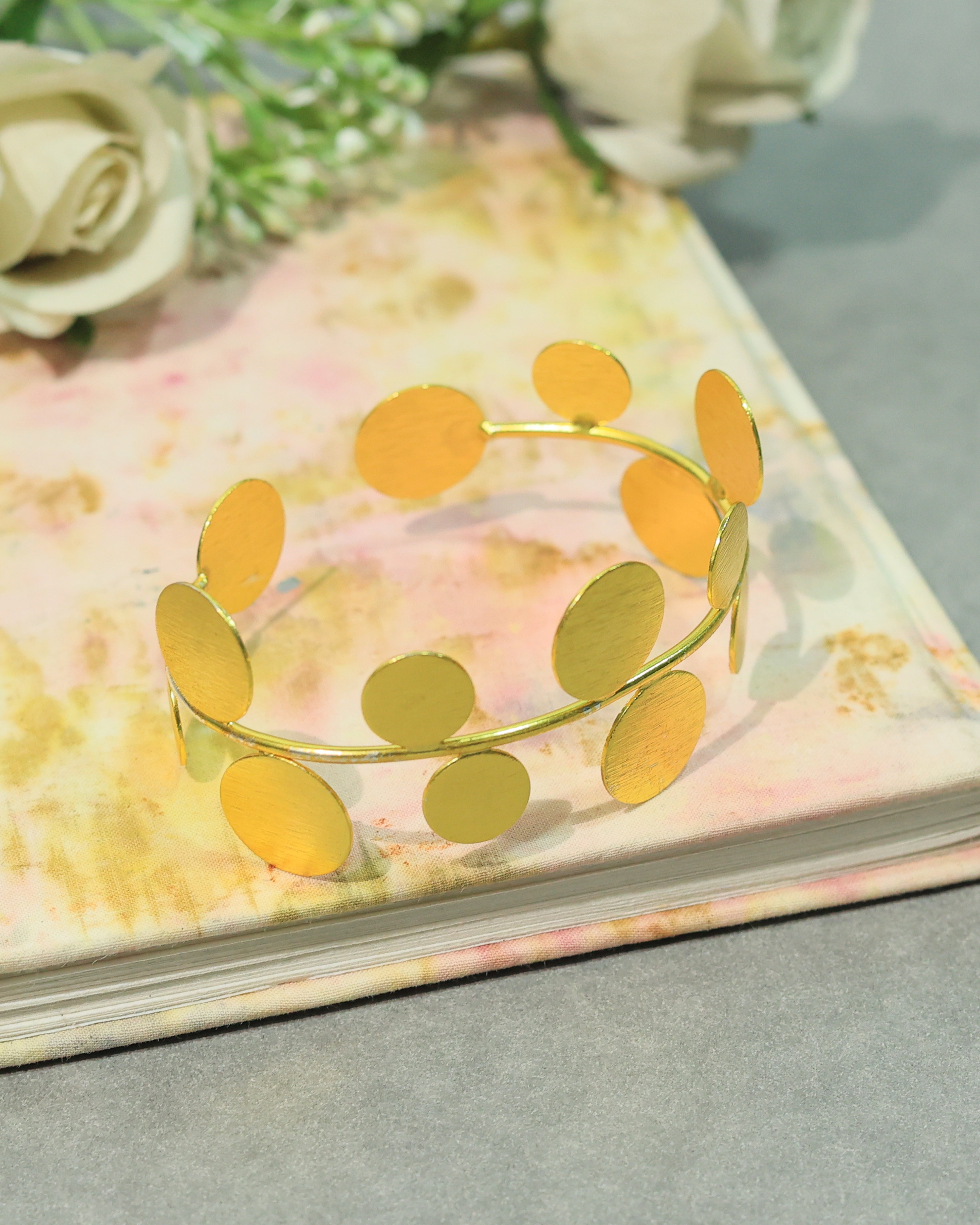 Layered Disc Brass Bracelet
