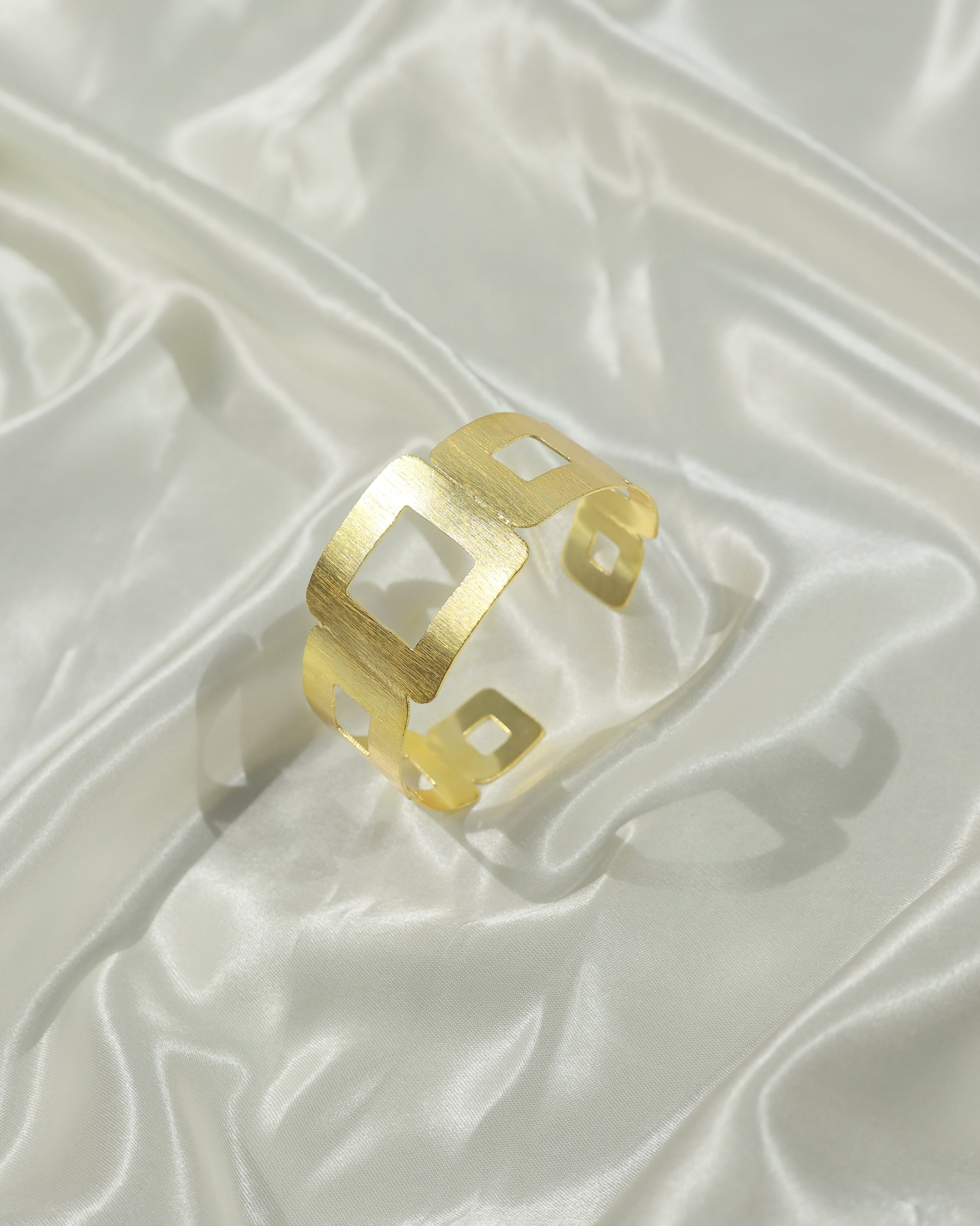 Geometric Square Brass Bracelet