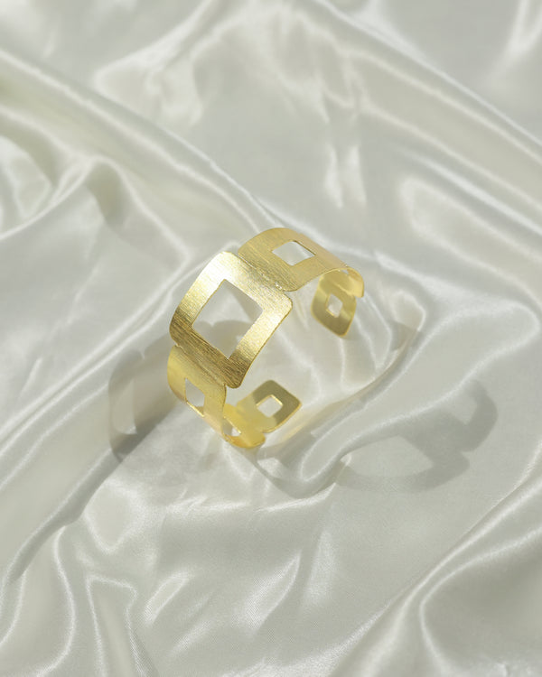 Geometric Square Brass Bracelet