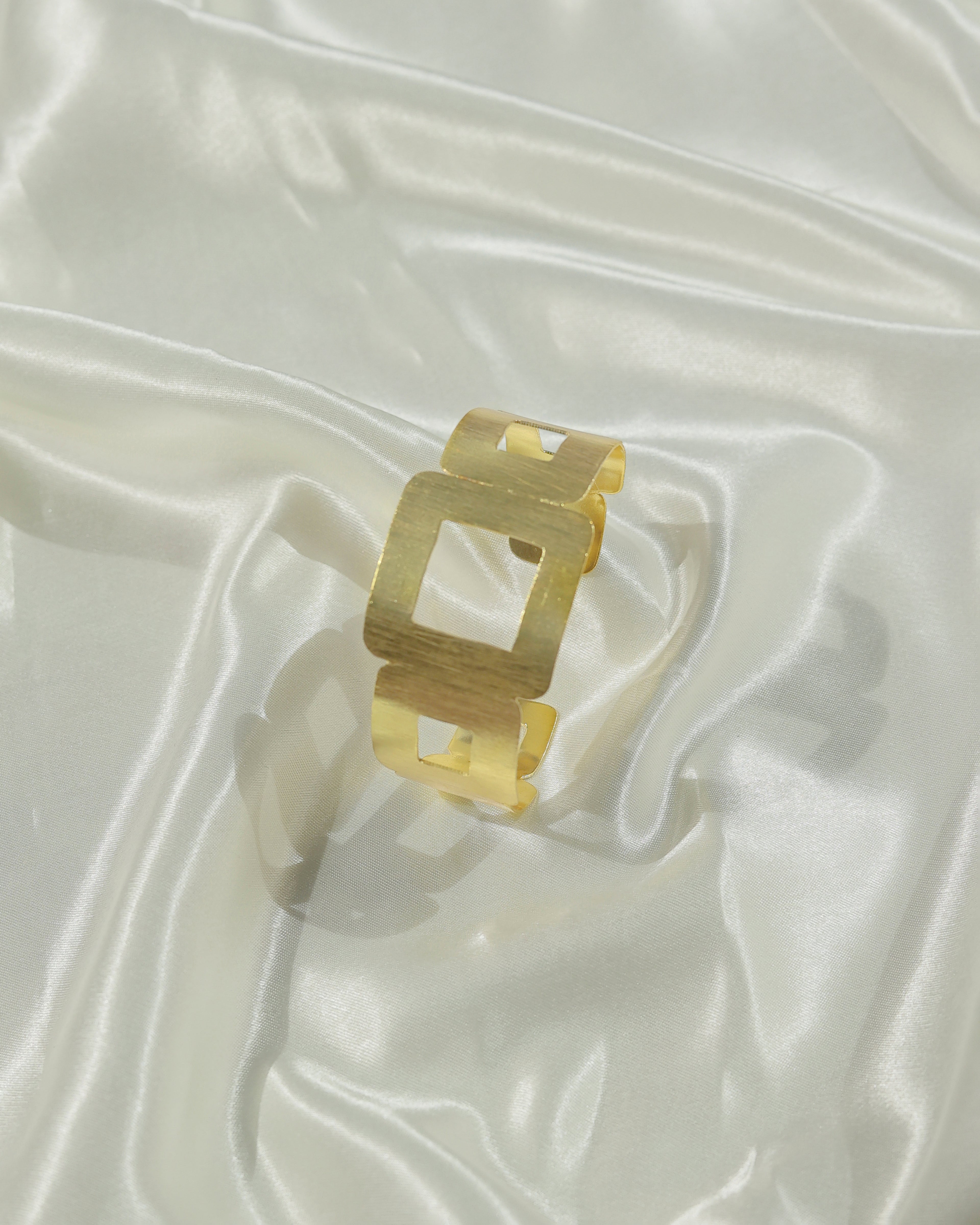 Geometric Square Brass Bracelet