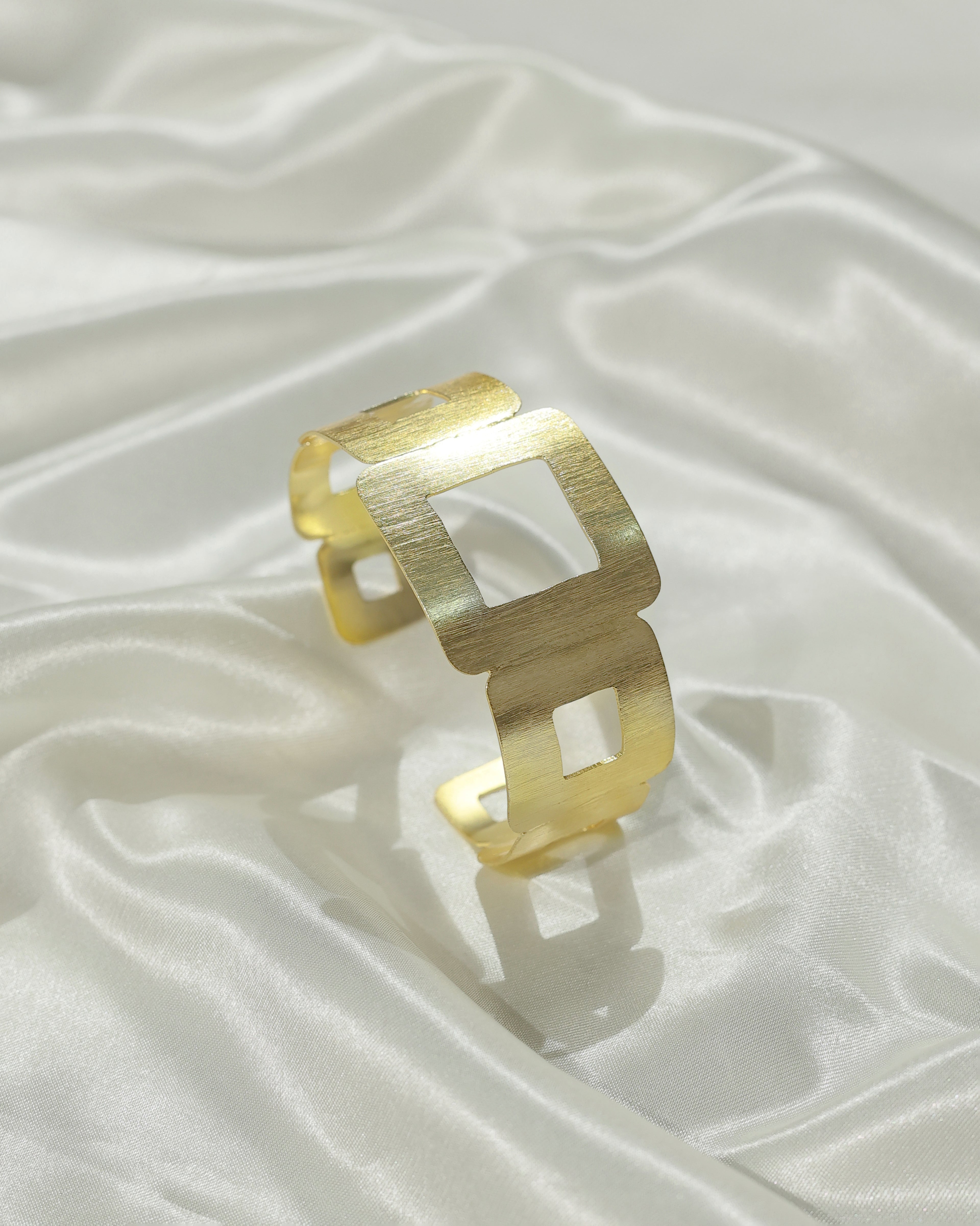 Geometric Square Brass Bracelet