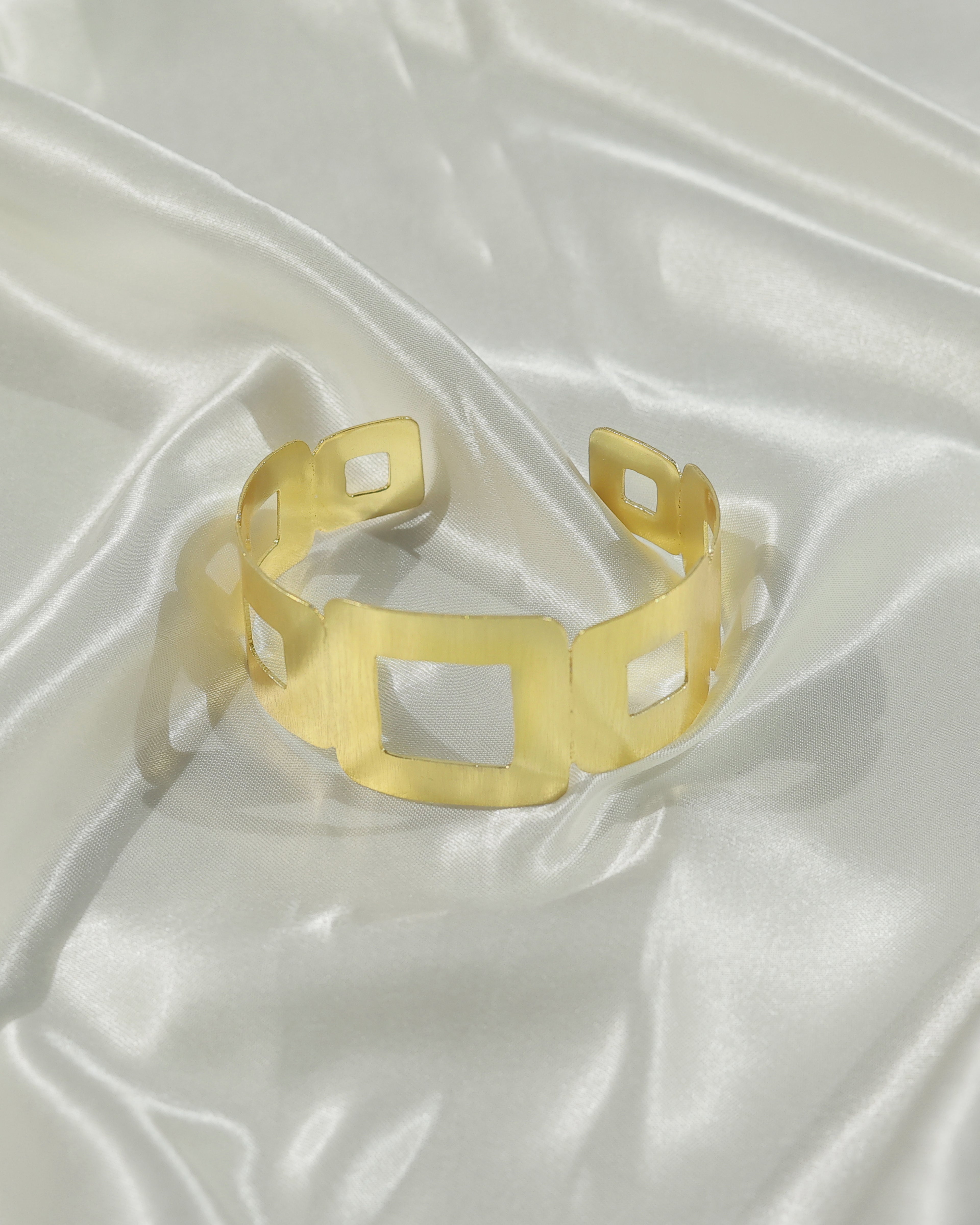 Geometric Square Brass Bracelet