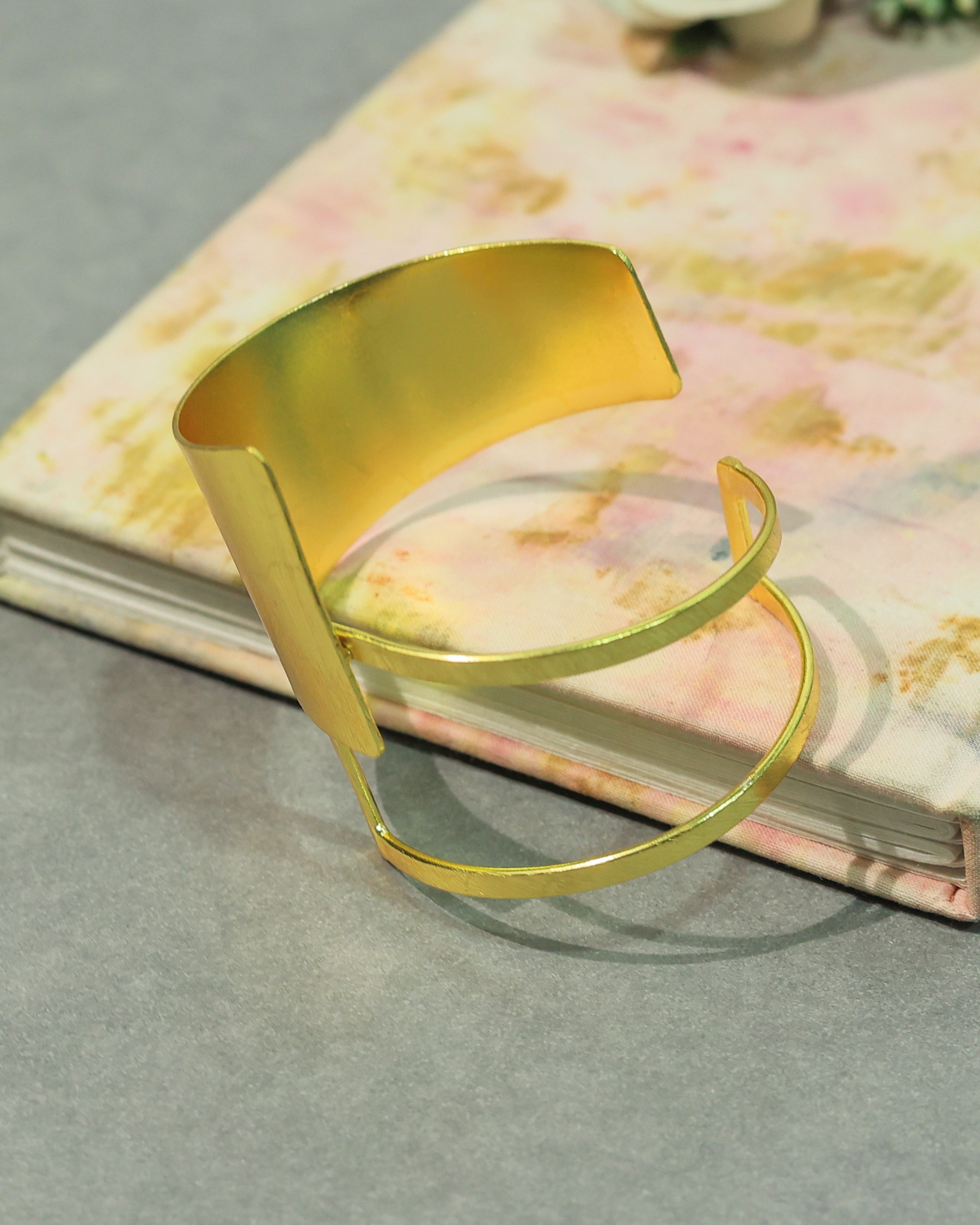Open Rectangle Brass Bracelet