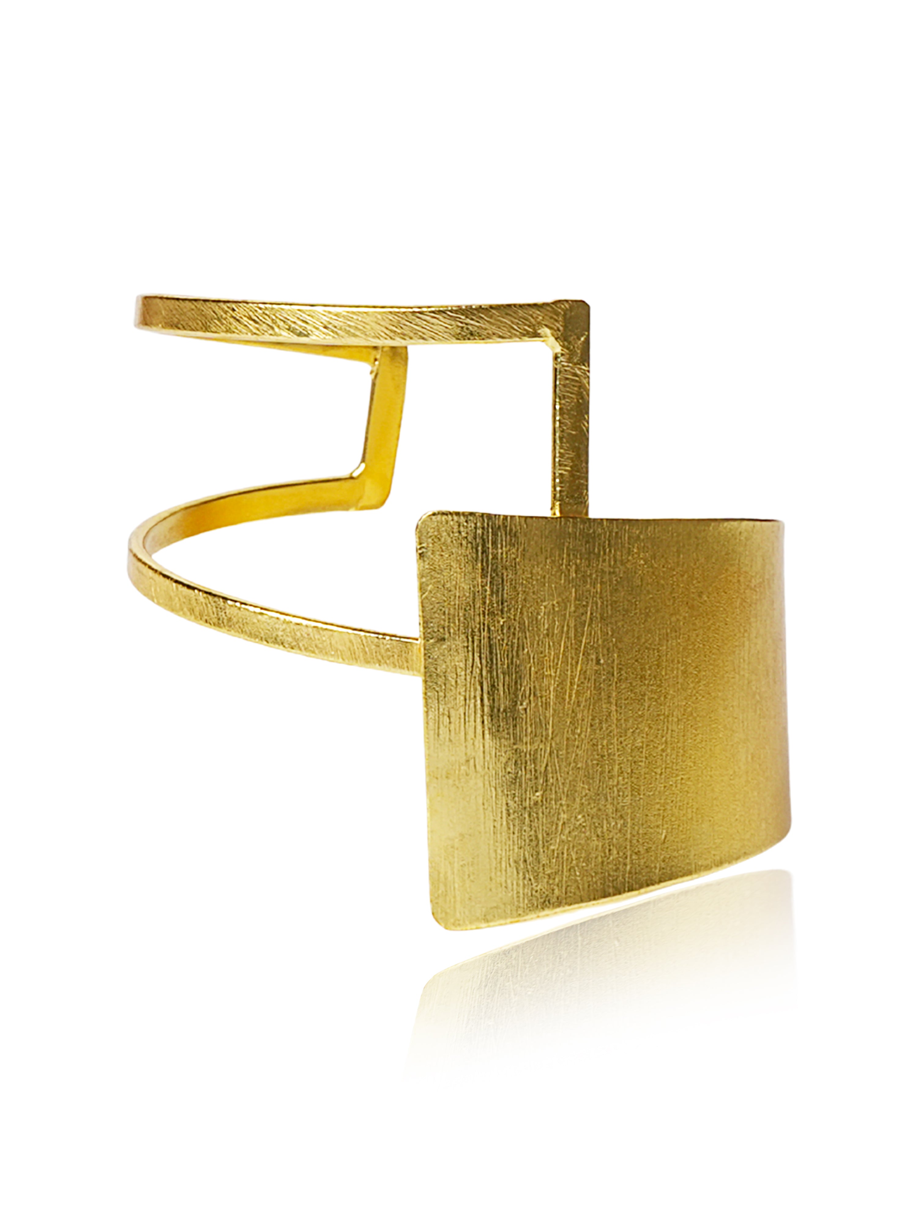 Open Rectangle Brass Bracelet