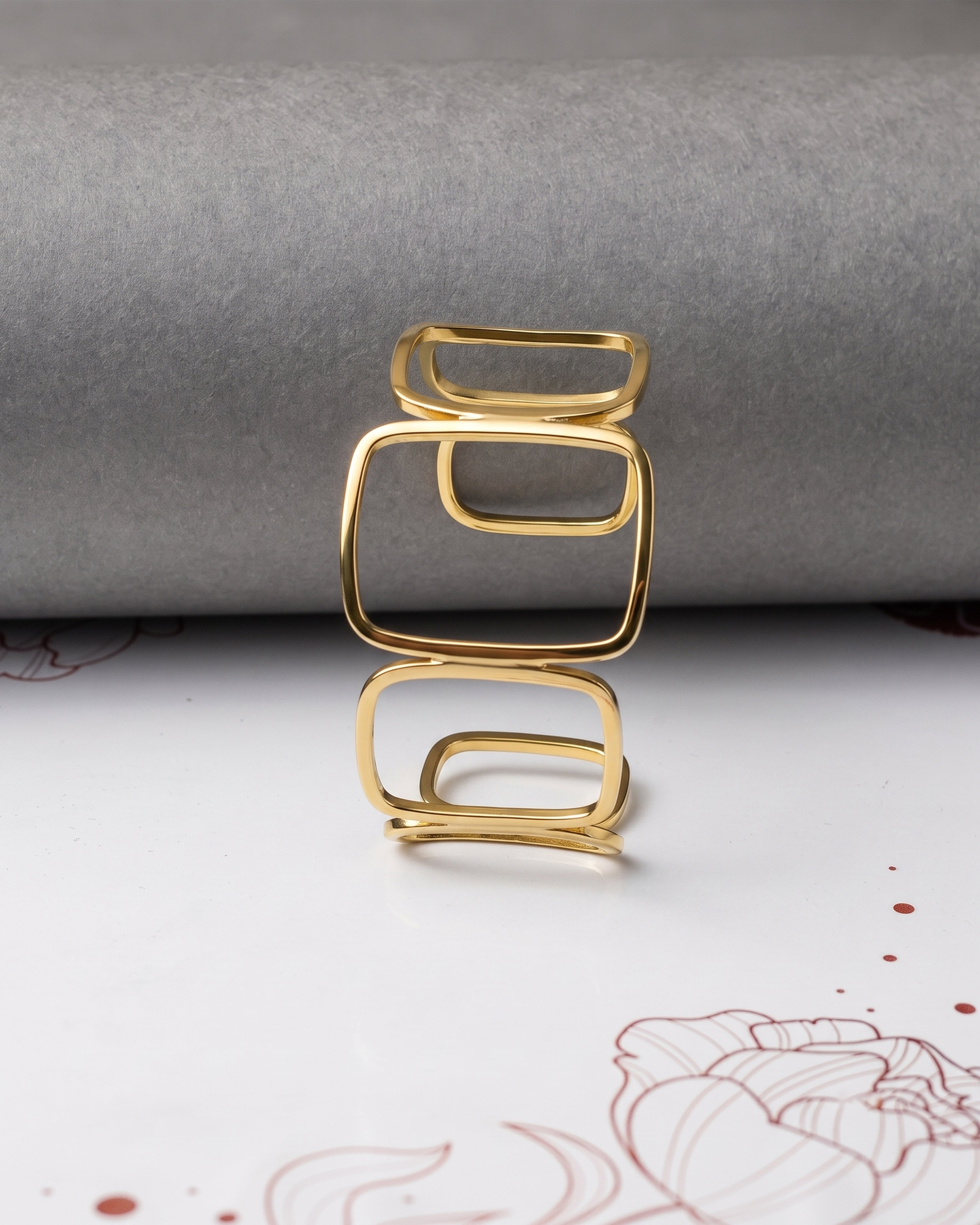 Triple Frame Brass Bracelet