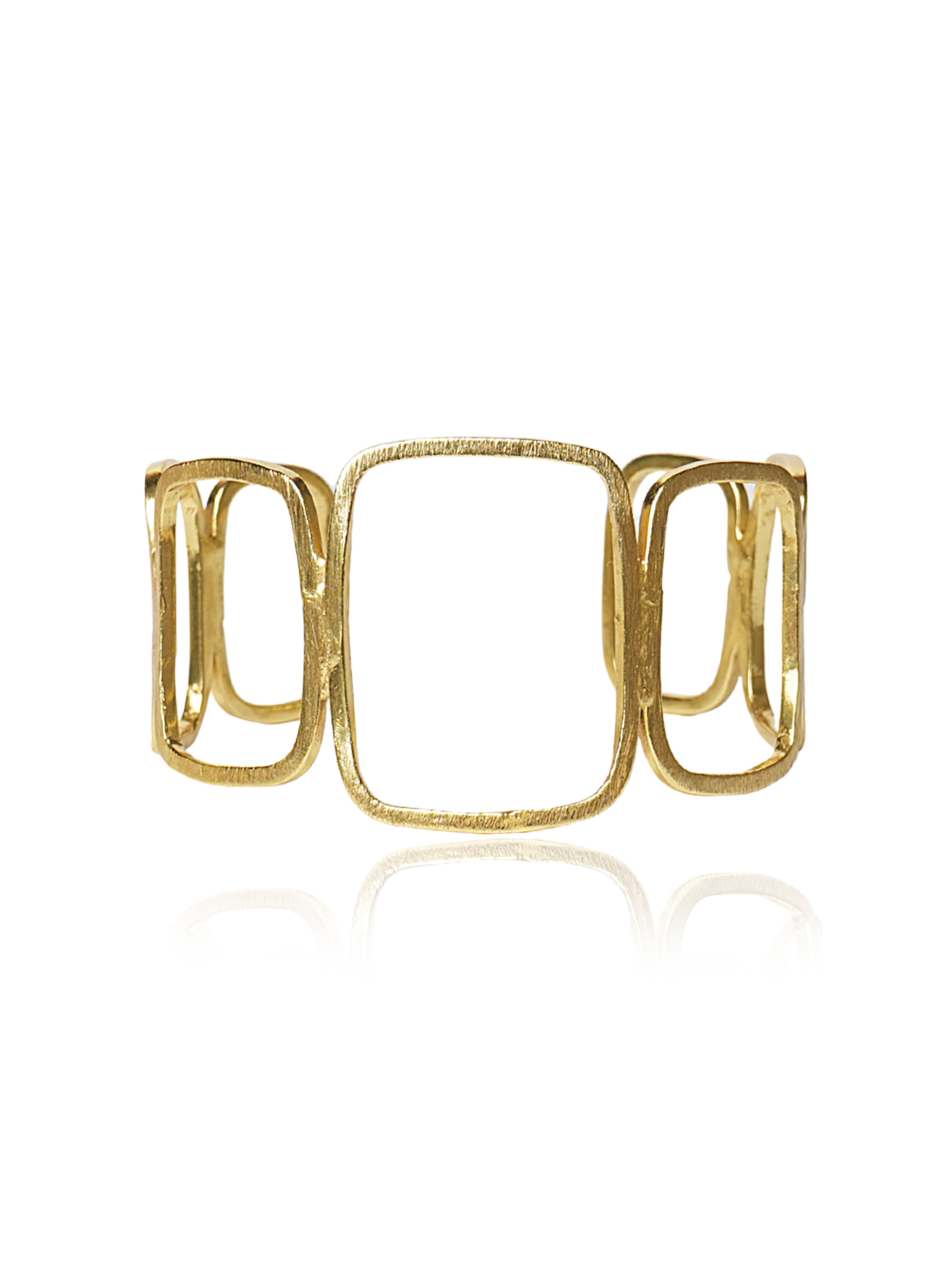 Triple Frame Brass Bracelet