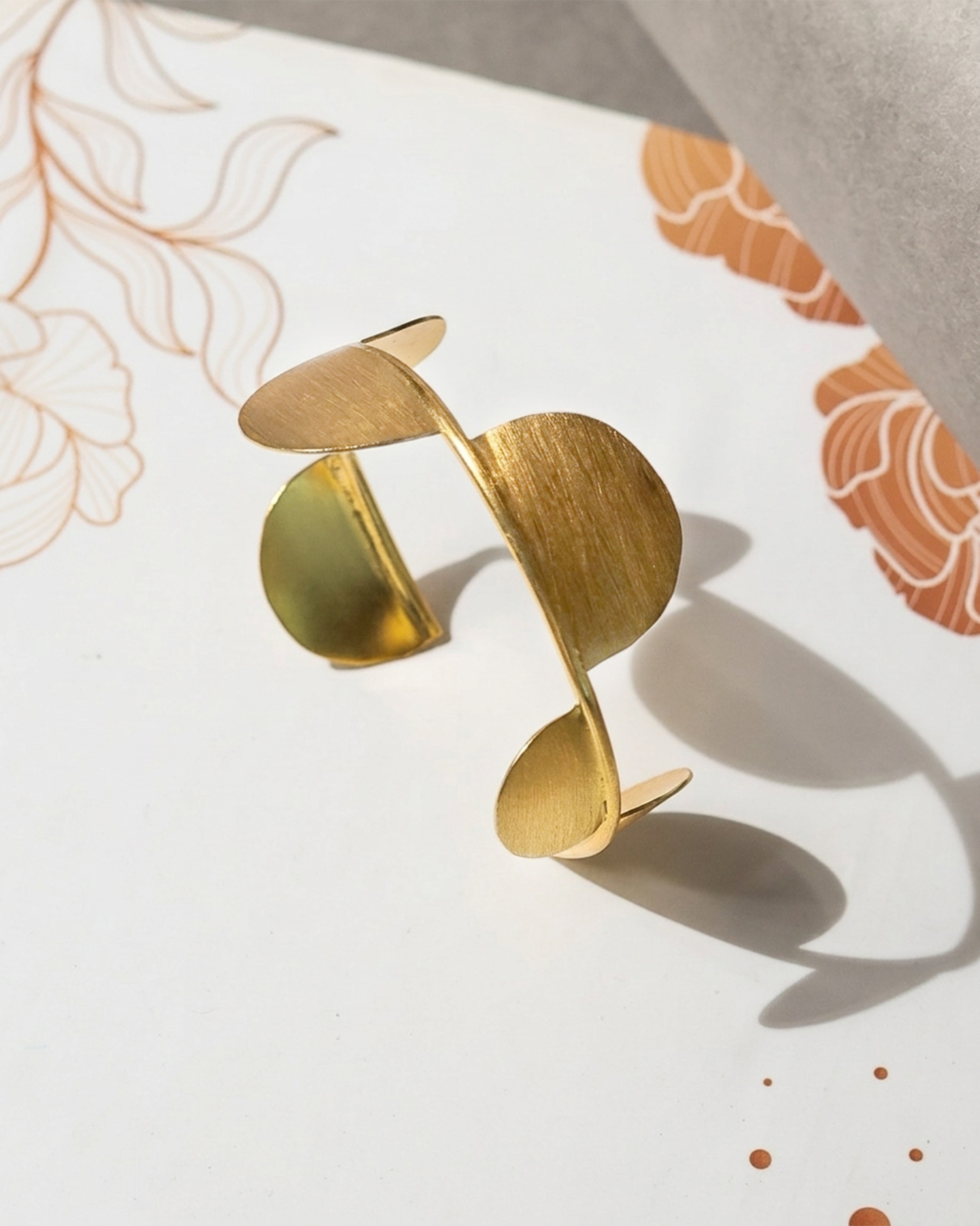 Layered Disc Statement Brass Bracelet