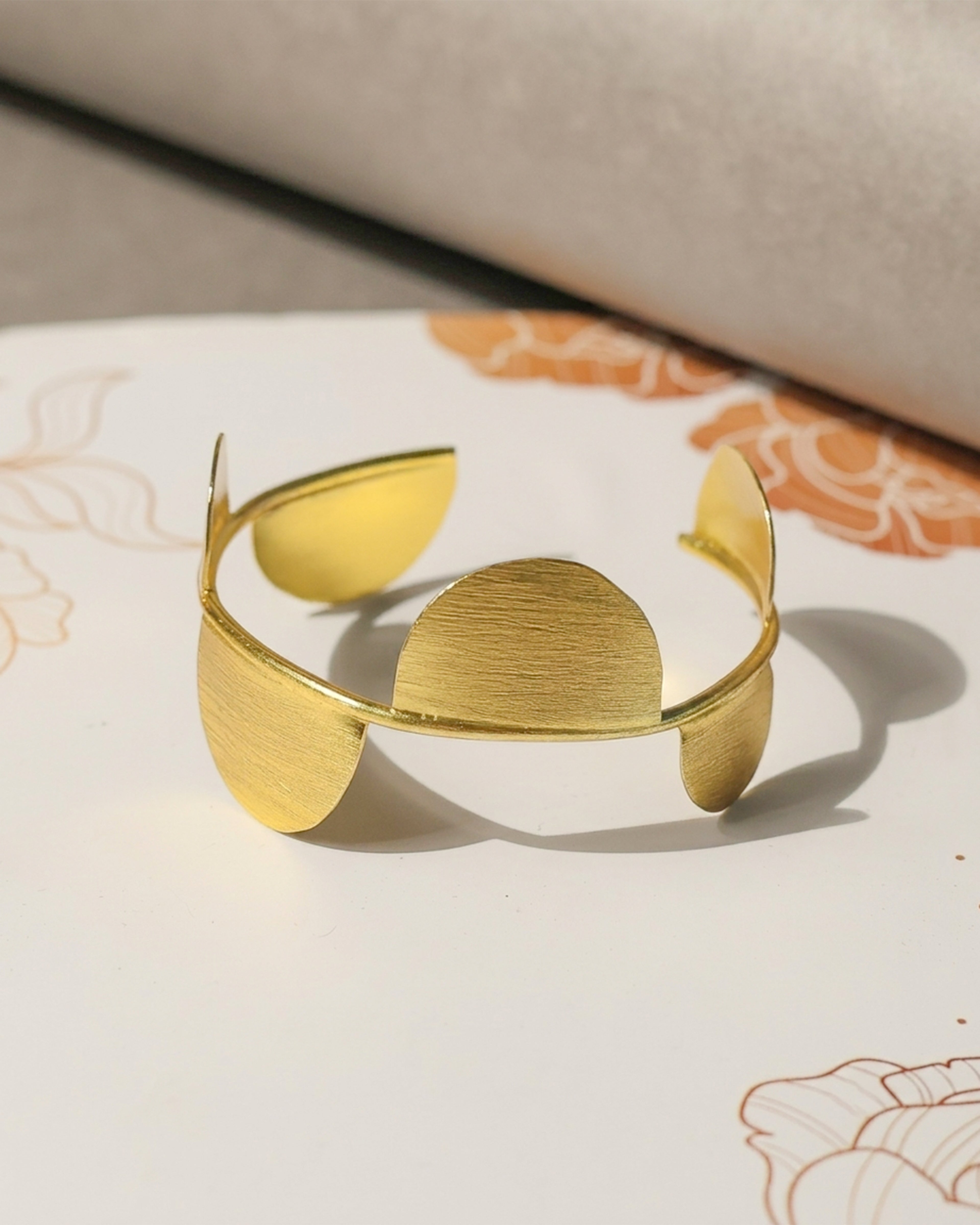 Layered Disc Statement Brass Bracelet