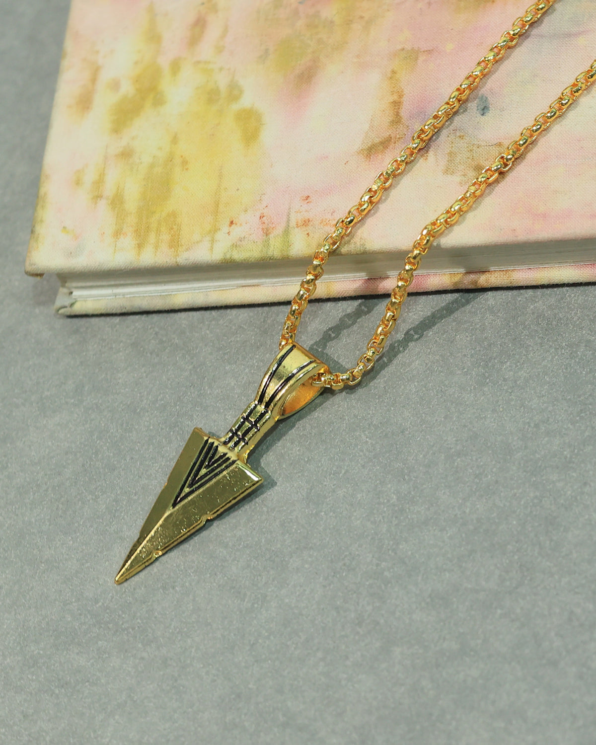 Golden Arrowhead Pendant Chain