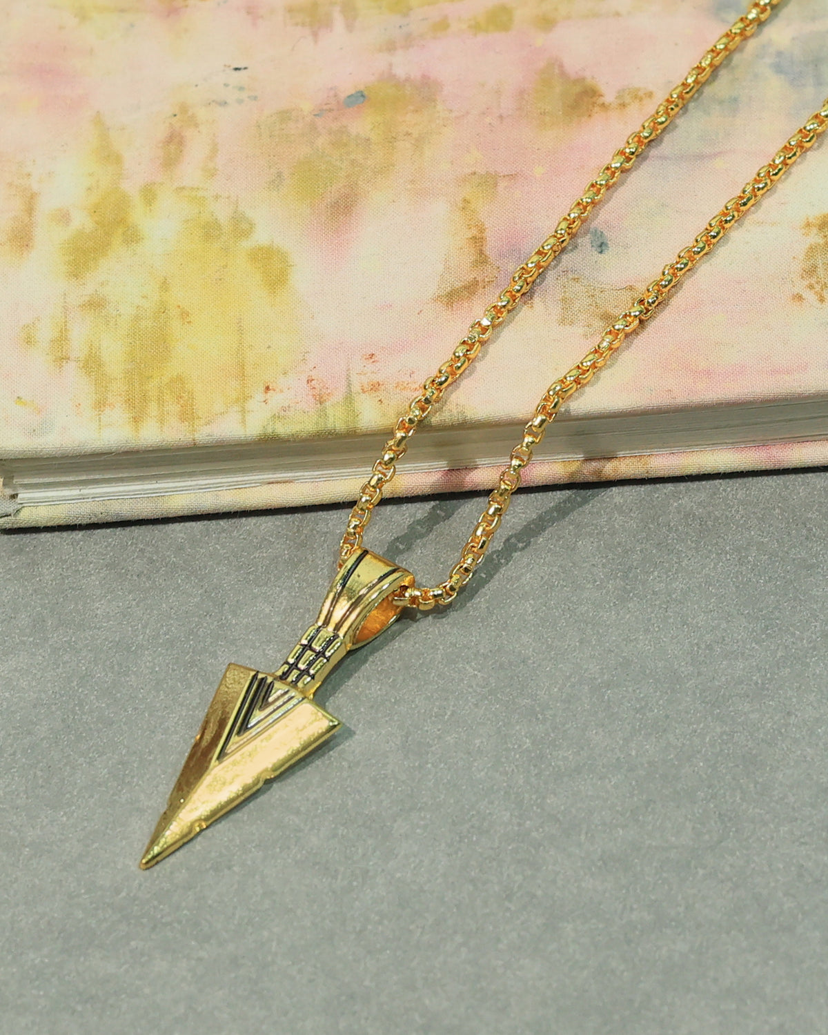 Golden Arrowhead Pendant Chain