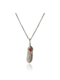 Red Gem Feather Pendant Chain