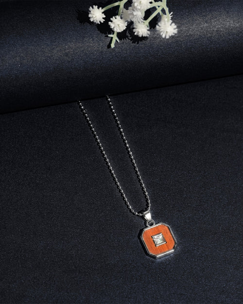 Black Octagonal Accent Pendant Chain