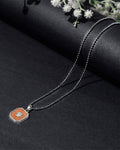 Black Octagonal Accent Pendant Chain