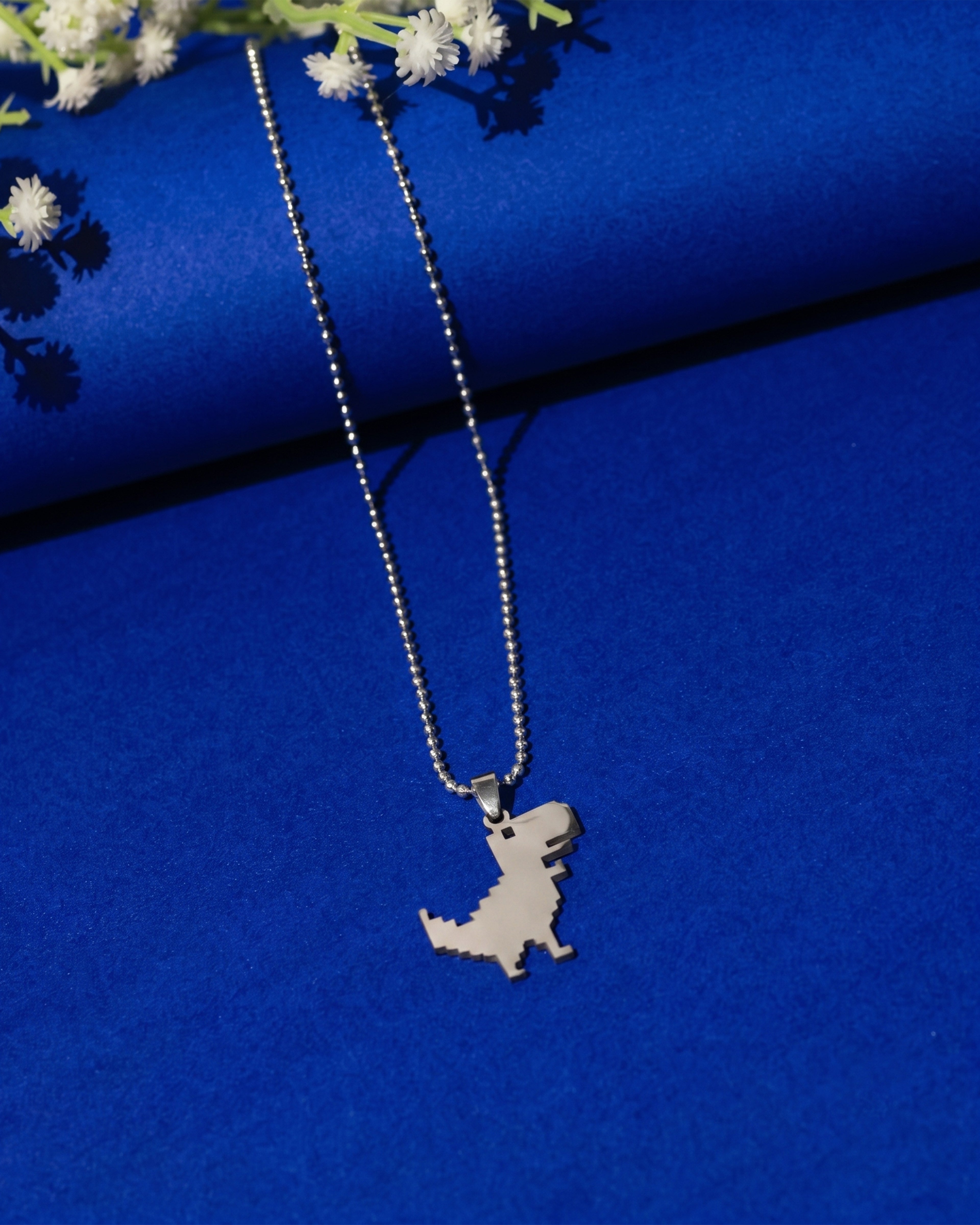 Google Dinosaur Pixel Pendant Chain