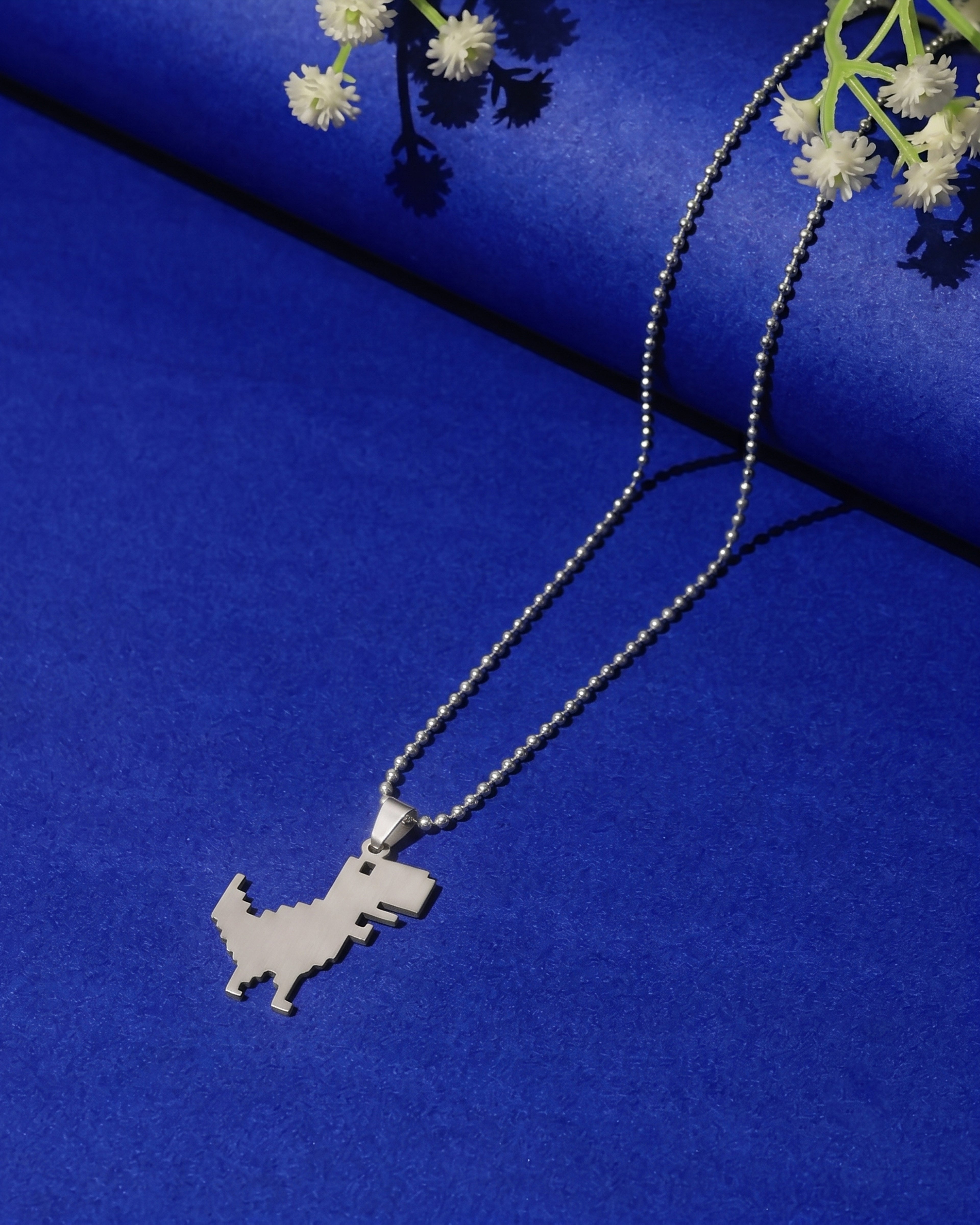 Google Dinosaur Pixel Pendant Chain