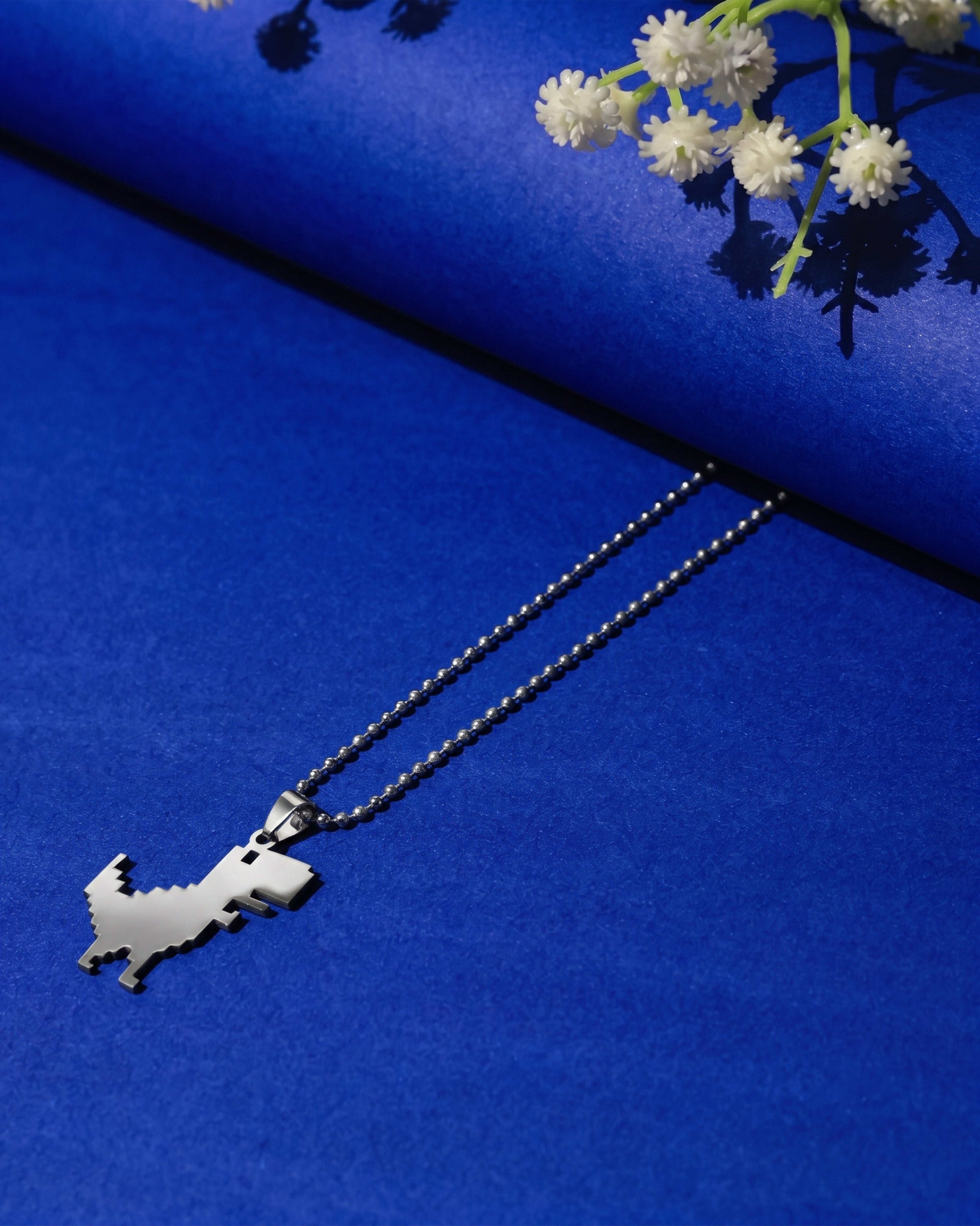 Google Dinosaur Pixel Pendant Chain