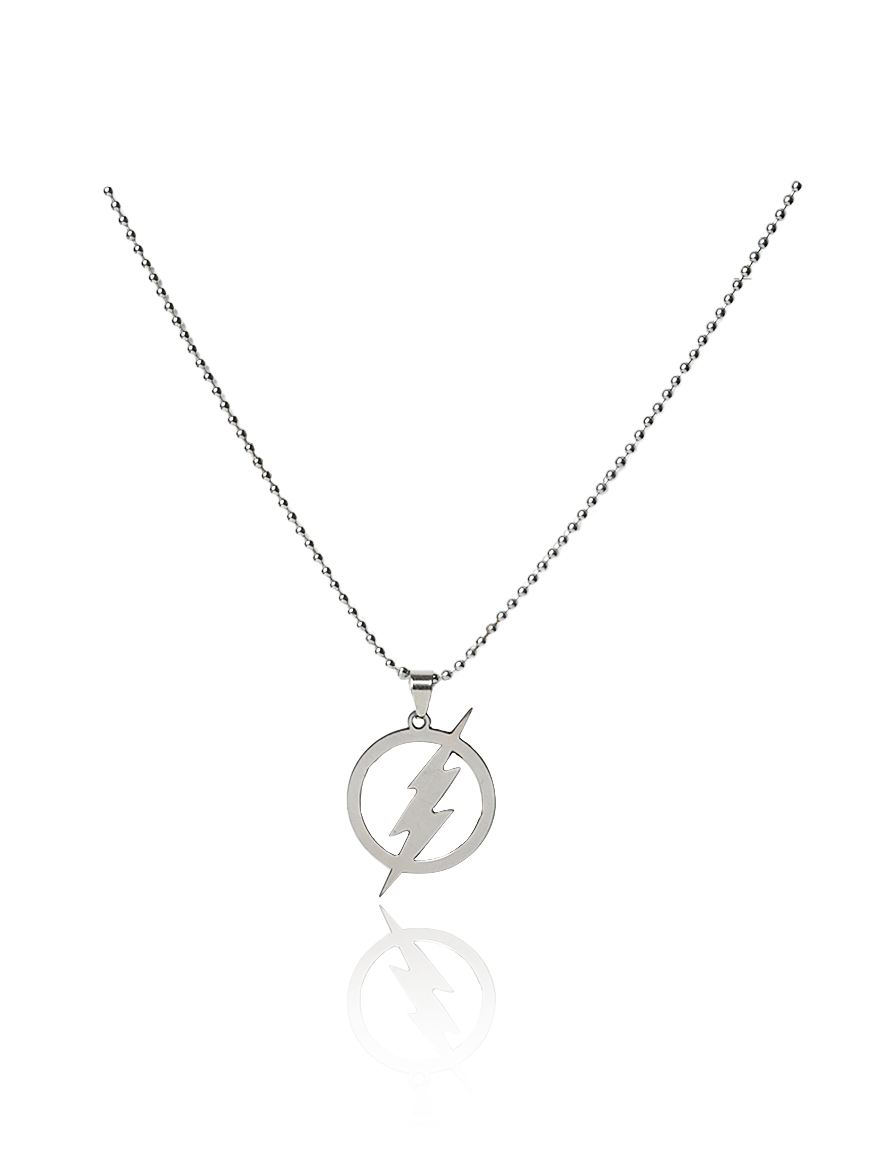 Lightning Bolt Circle Pendant Chain
