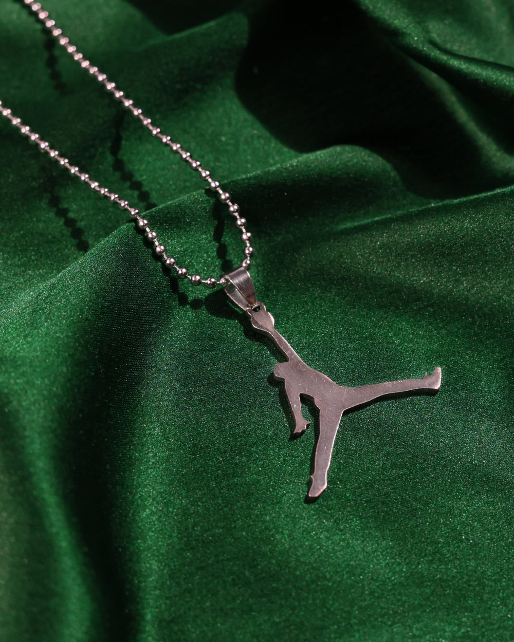 Basketball Player Silhouette Pendant Chain