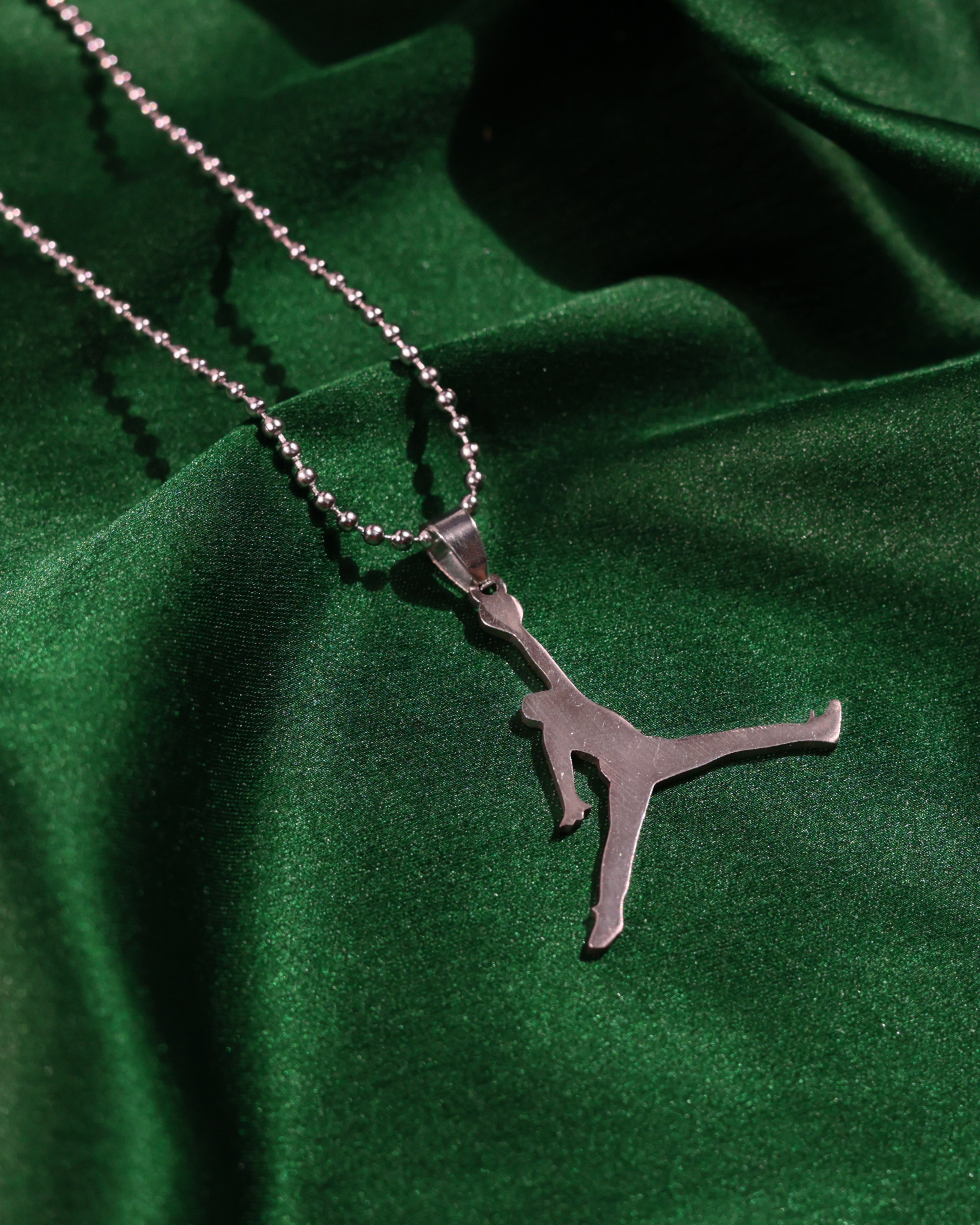 Basketball Player Silhouette Pendant Chain
