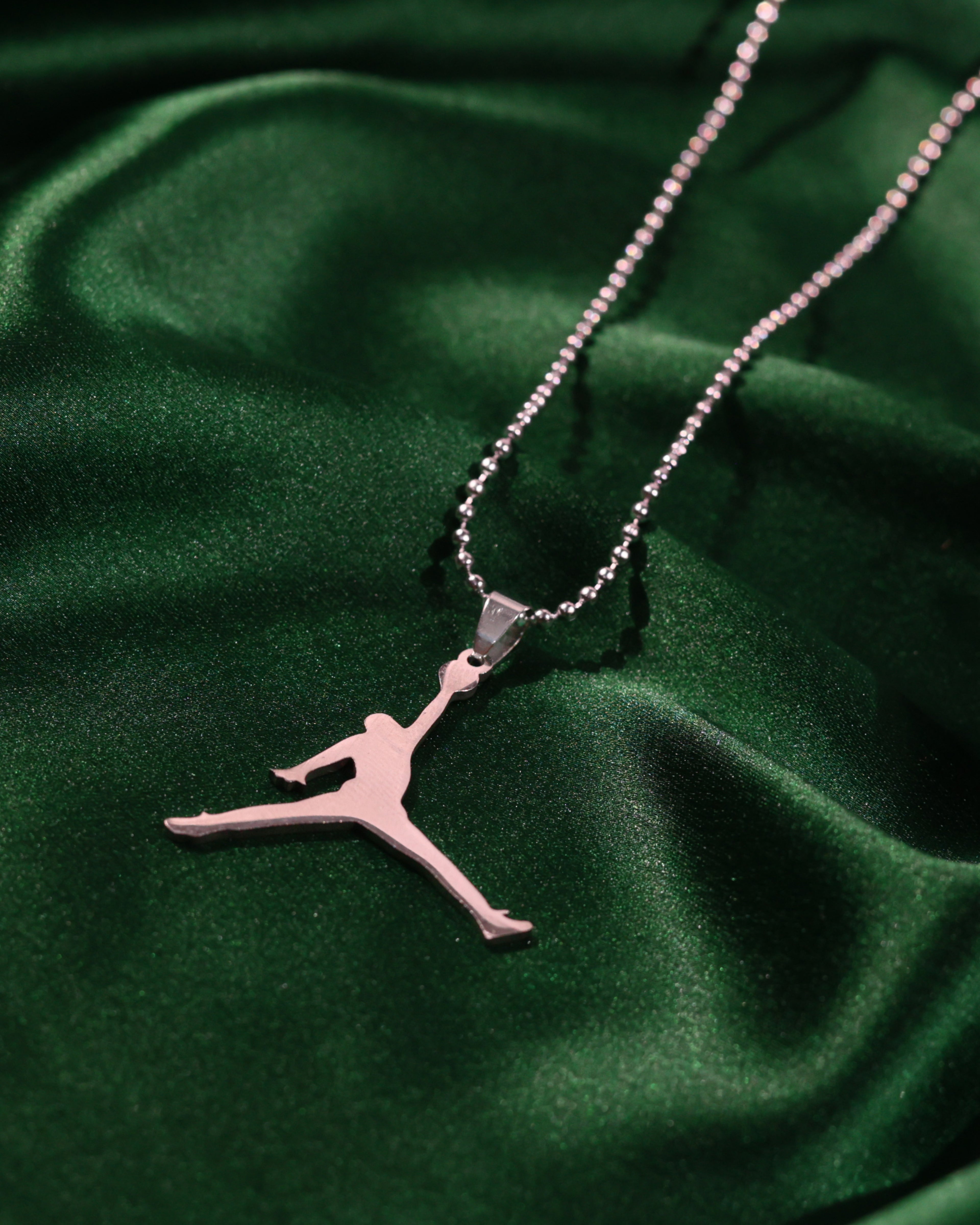 Basketball Player Silhouette Pendant Chain