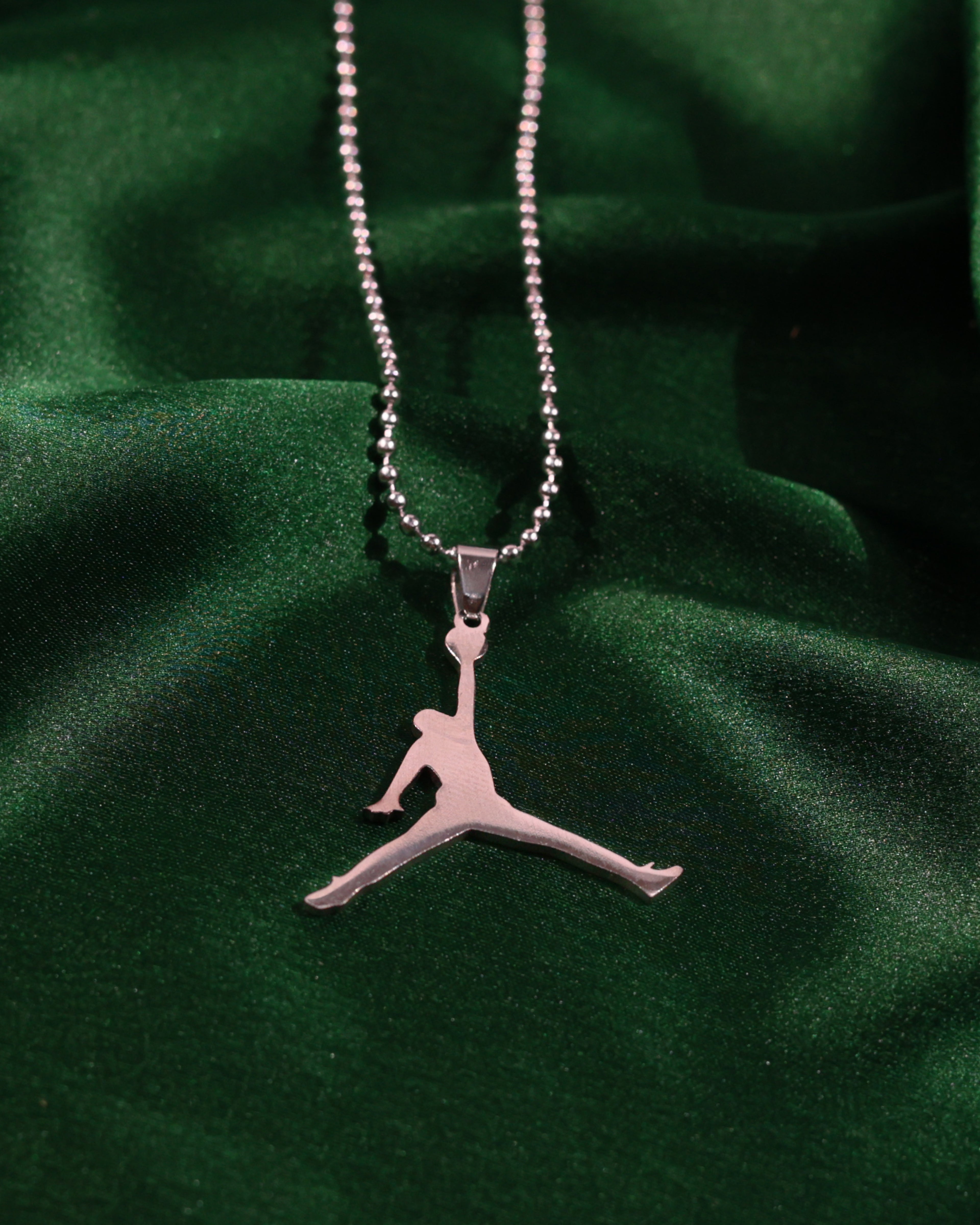 Basketball Player Silhouette Pendant Chain