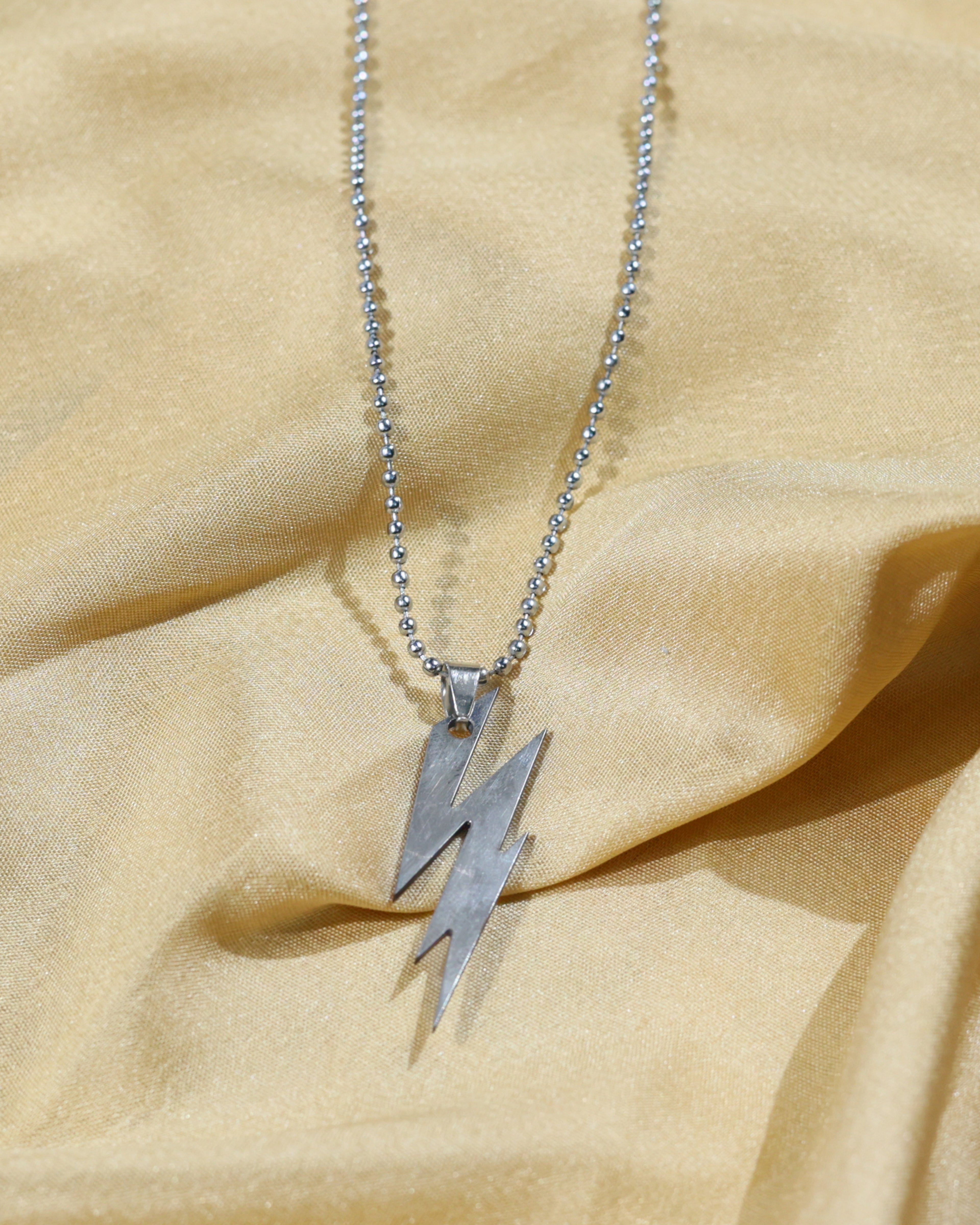 Lightning Bolt Statement Pendant Chain