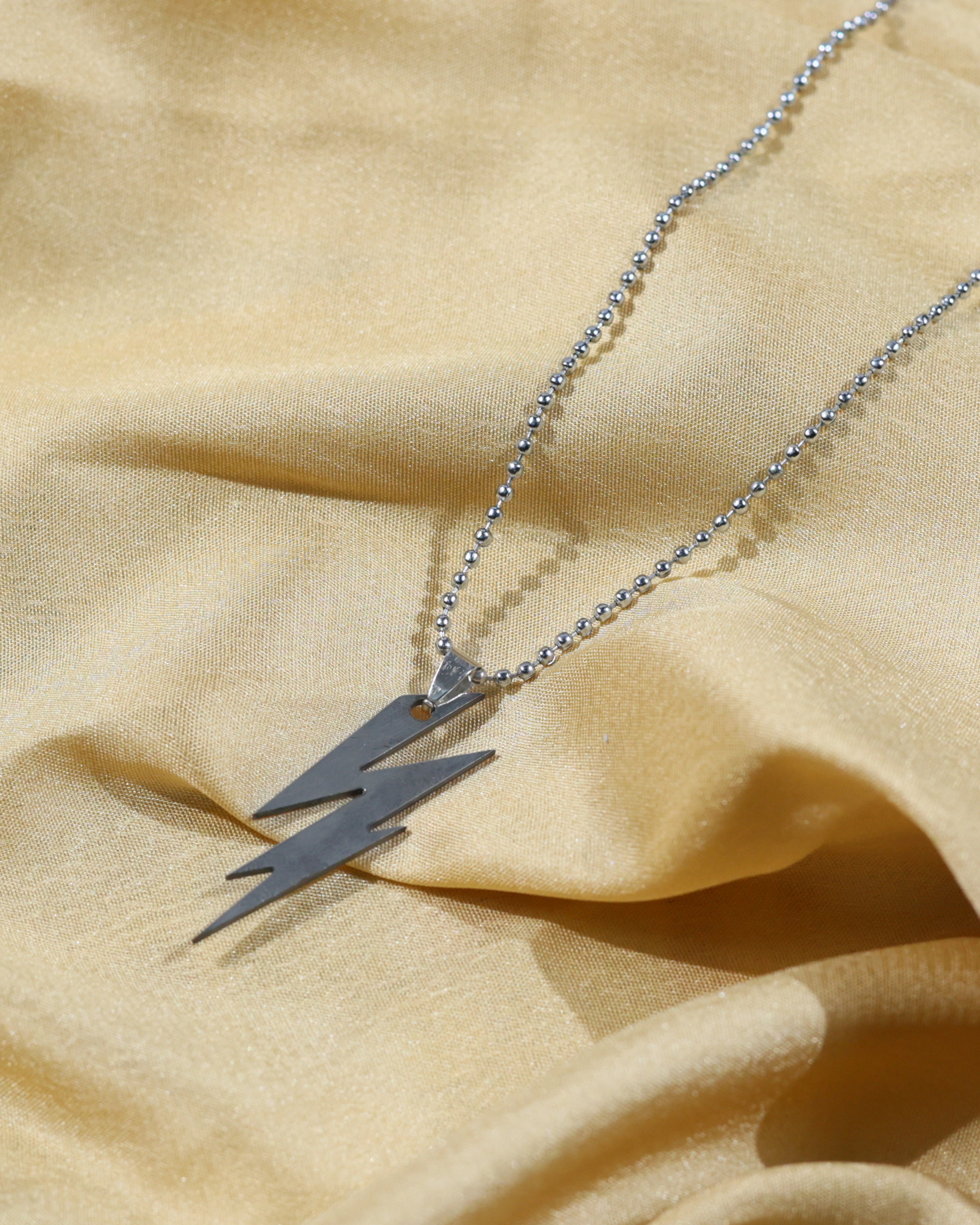 Lightning Bolt Statement Pendant Chain