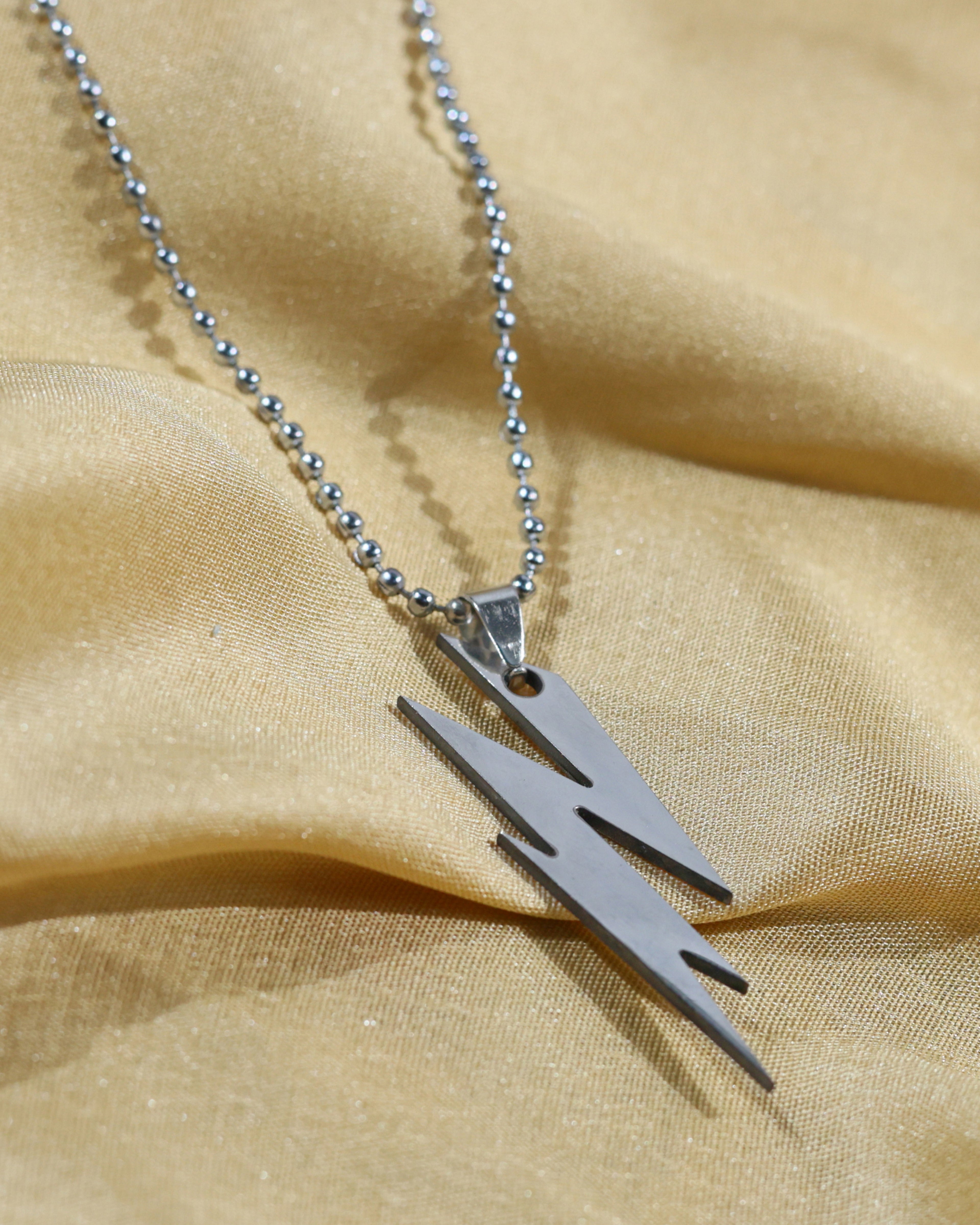 Lightning Bolt Statement Pendant Chain