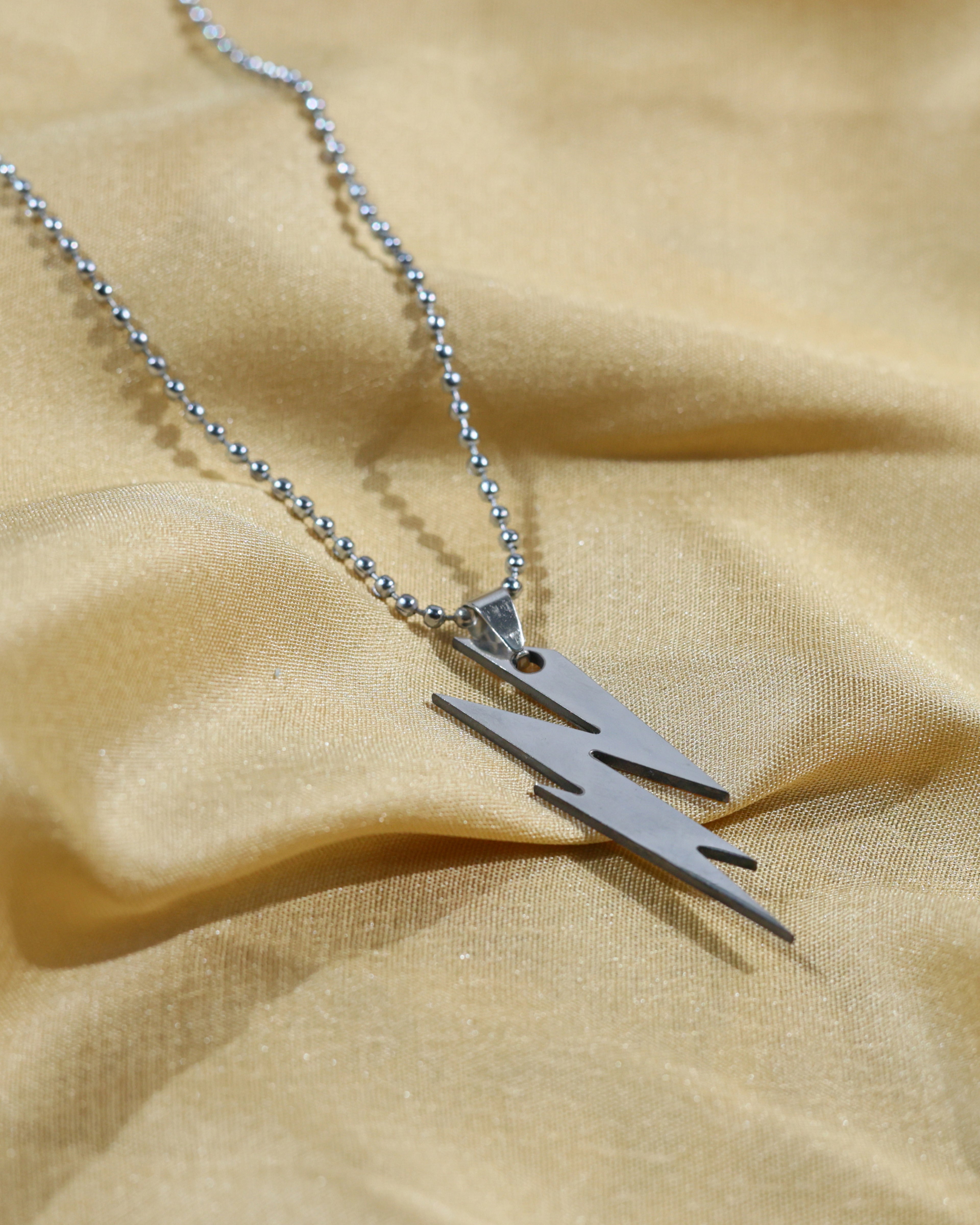 Lightning Bolt Statement Pendant Chain