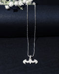 Silver Abstract Shield Pendant Chain