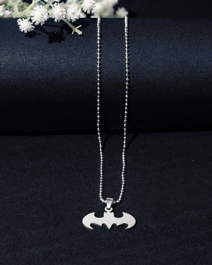 Silver Abstract Shield Pendant Chain