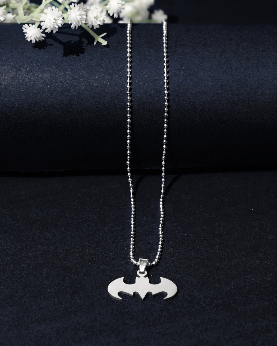 Silver Abstract Shield Pendant Chain