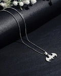 Silver Abstract Shield Pendant Chain