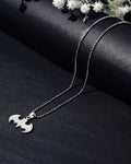 Silver Abstract Shield Pendant Chain