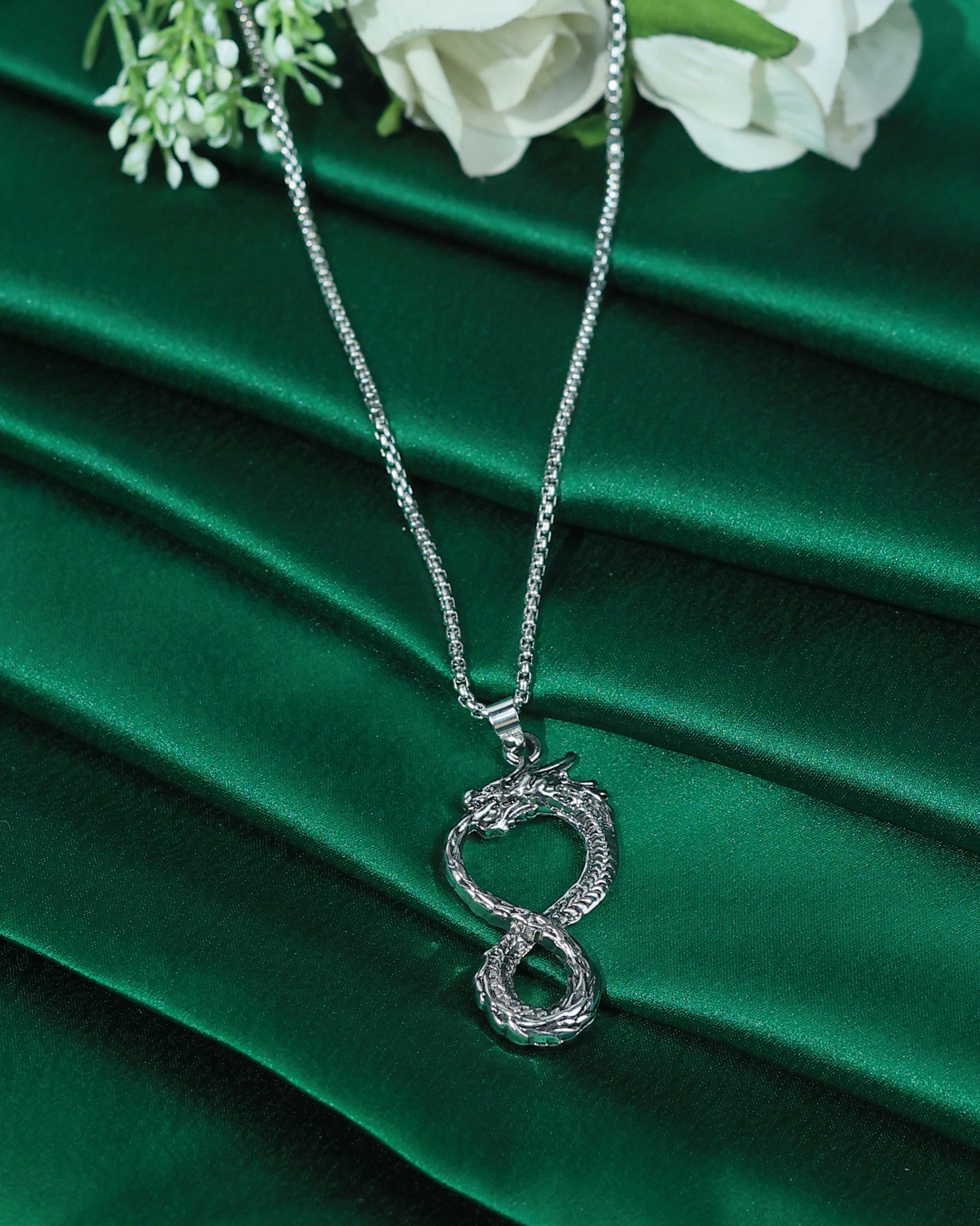 Dragon Infinity Symbol Pendant Chain