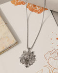 Silver Lion Head Pendant Chain